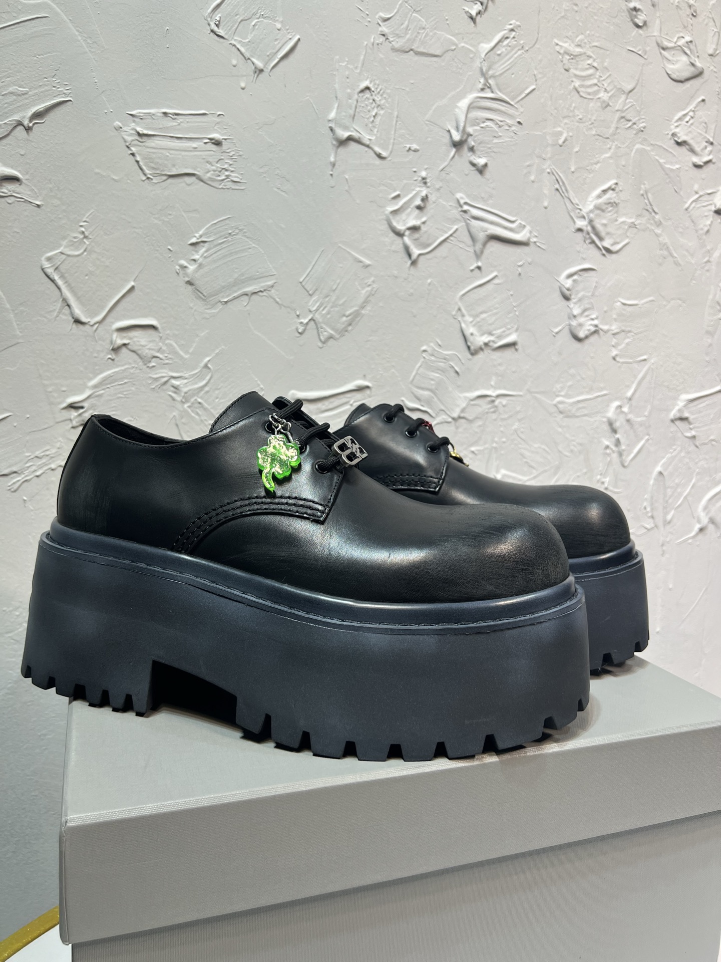 Balenciaga Male Leather Shoes Cow Leather Black M-l-s