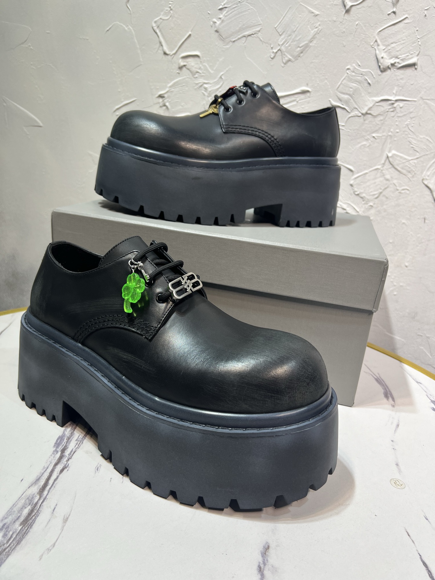 Balenciaga Male Leather Shoes Cow Leather Black M-l-s