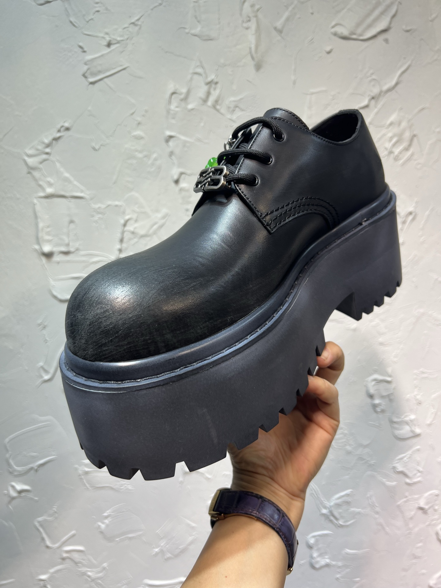 Balenciaga Male Leather Shoes Cow Leather Black M-l-s