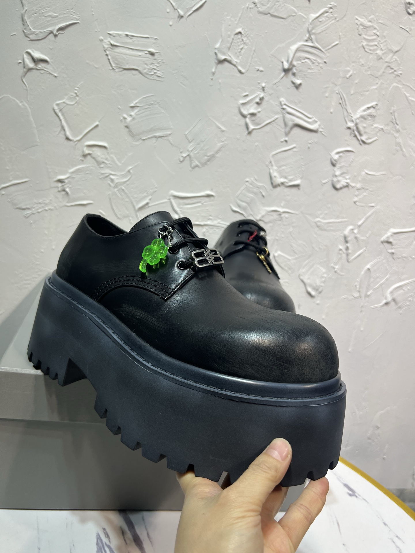 Balenciaga Male Leather Shoes Cow Leather Black M-l-s