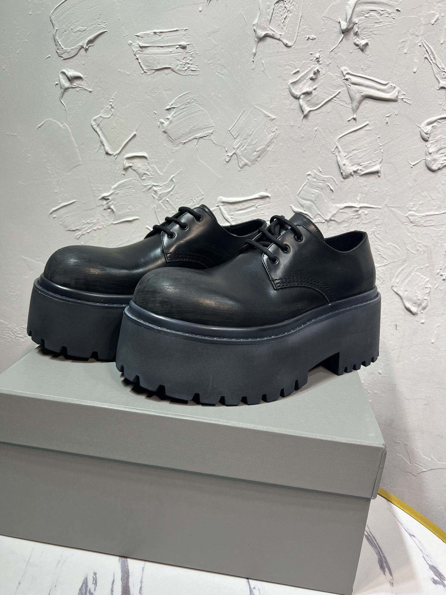 Balenciaga Male Leather Shoes Cow Leather Black M-l-s