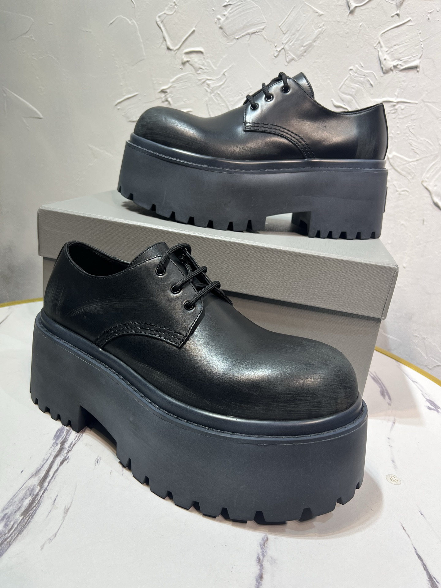 Balenciaga Male Leather Shoes Cow Leather Black M-l-s