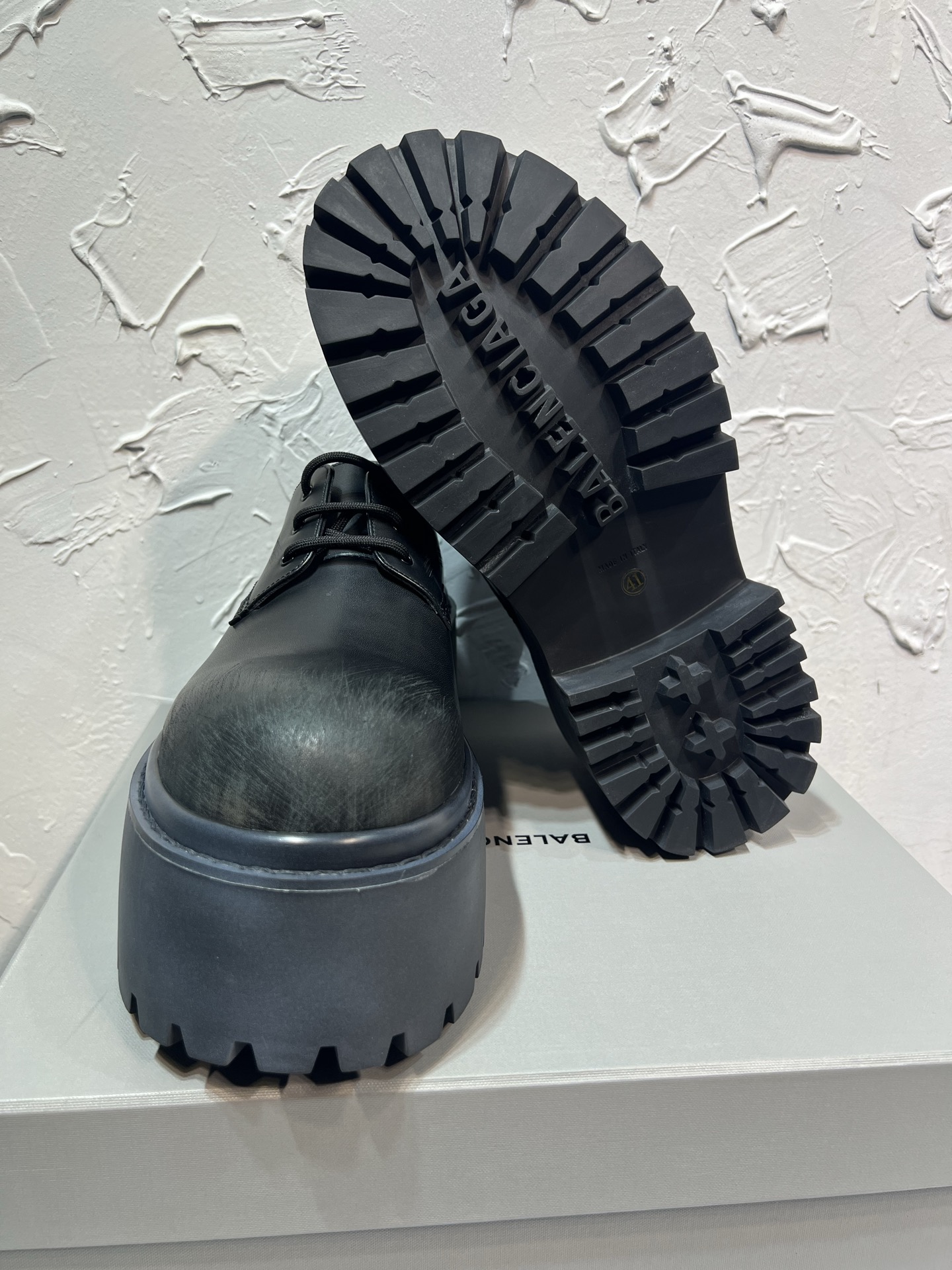 Balenciaga Male Leather Shoes Cow Leather Black M-l-s