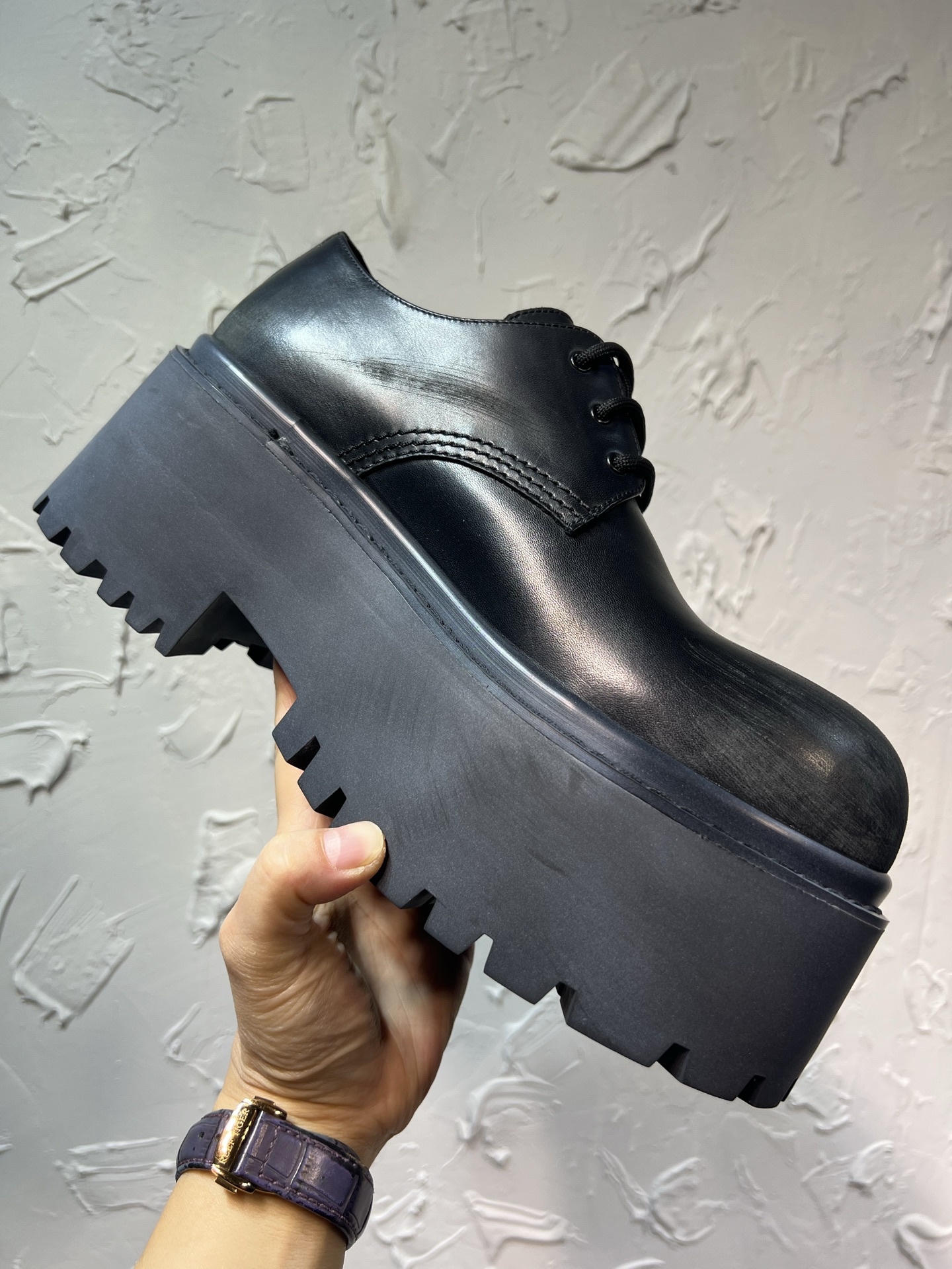 Balenciaga Male Leather Shoes Cow Leather Black M-l-s