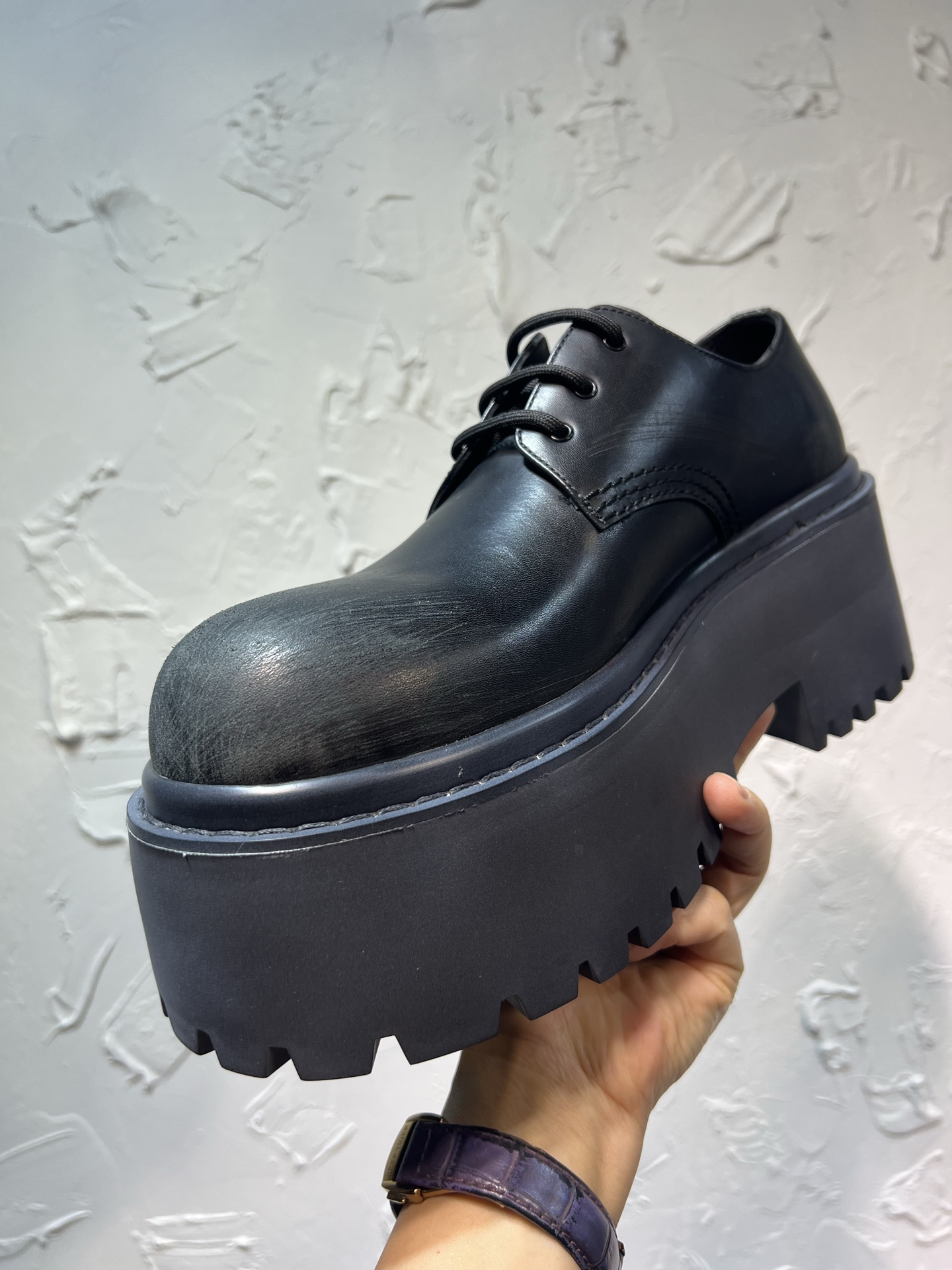 Balenciaga Male Leather Shoes Cow Leather Black M-l-s