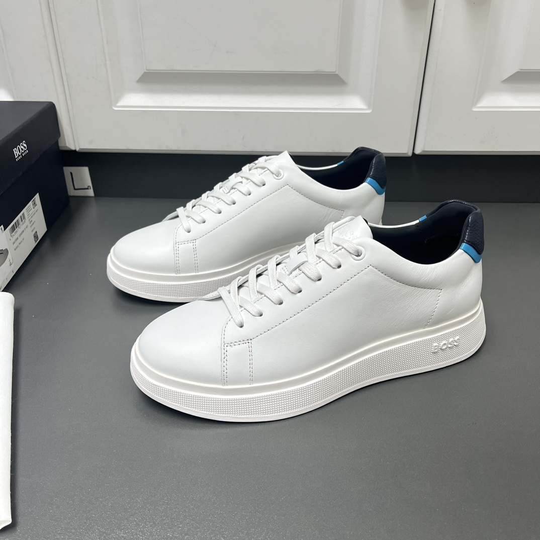 Boss Male Leather Shoes Cow Leather White Breathable L-s