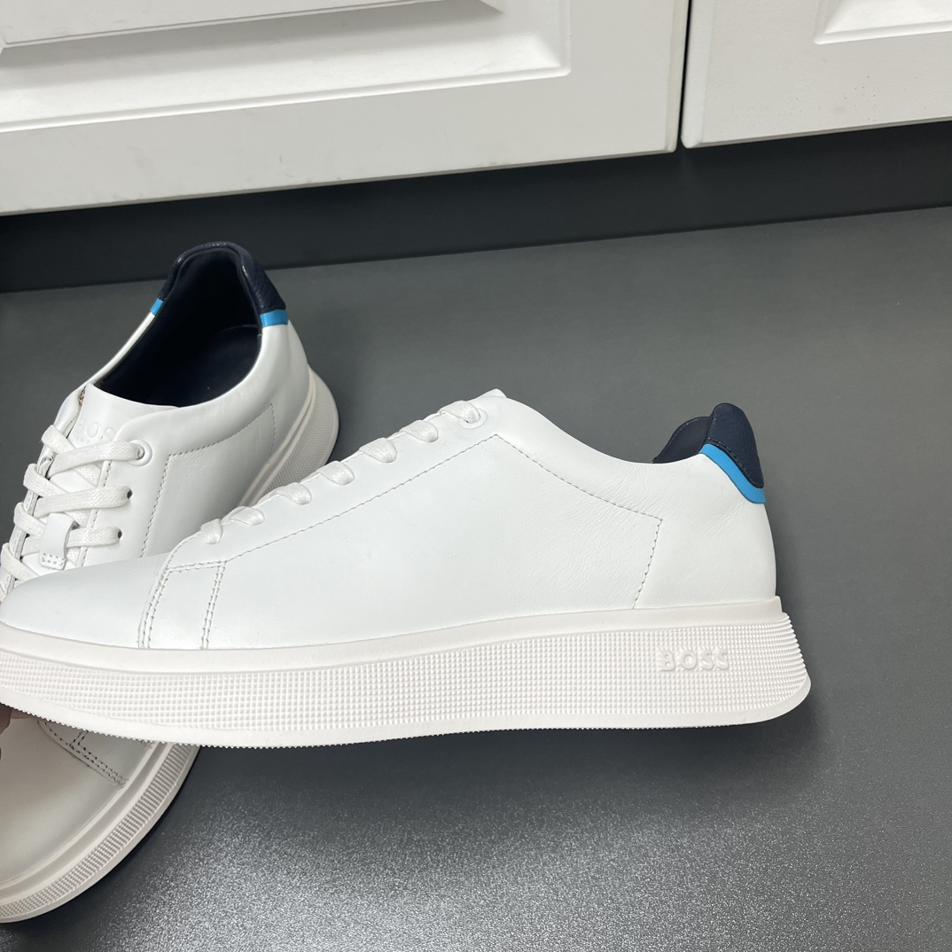Boss Male Leather Shoes Cow Leather White Breathable L-s