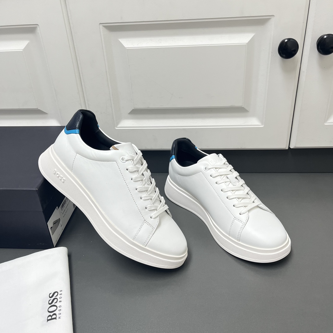 Boss Male Leather Shoes Cow Leather White Breathable L-s