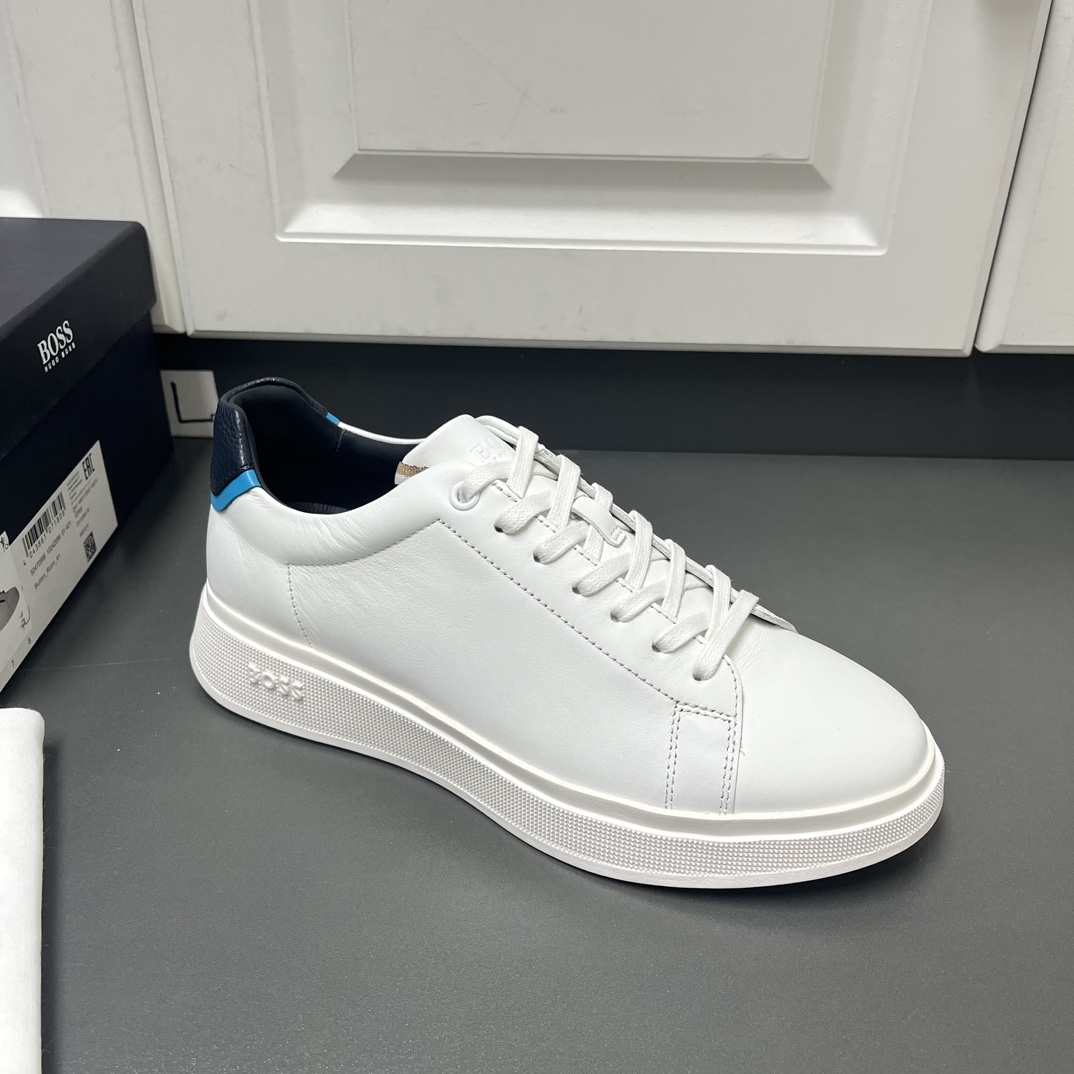 Boss Male Leather Shoes Cow Leather White Breathable L-s