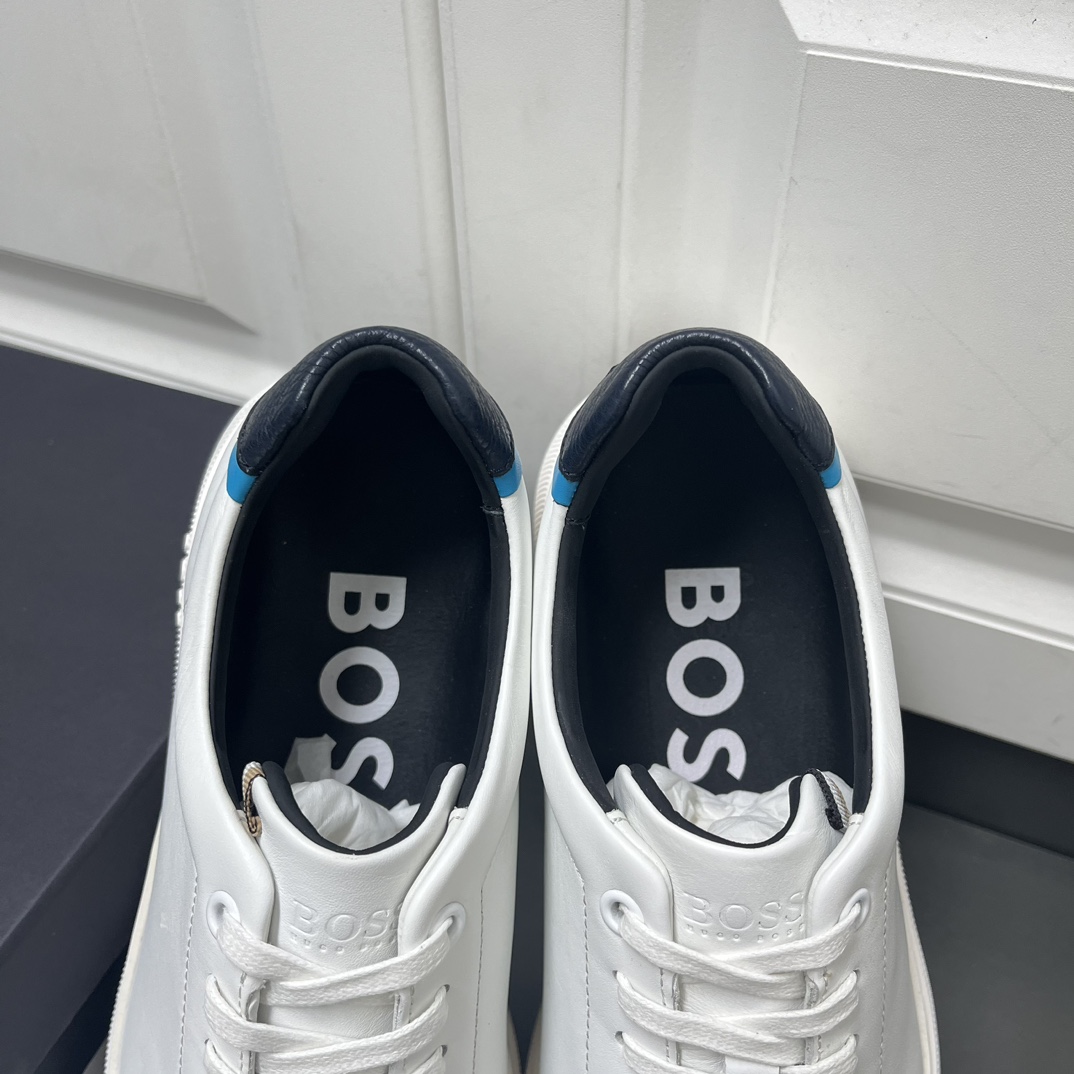 Boss Male Leather Shoes Cow Leather White Breathable L-s