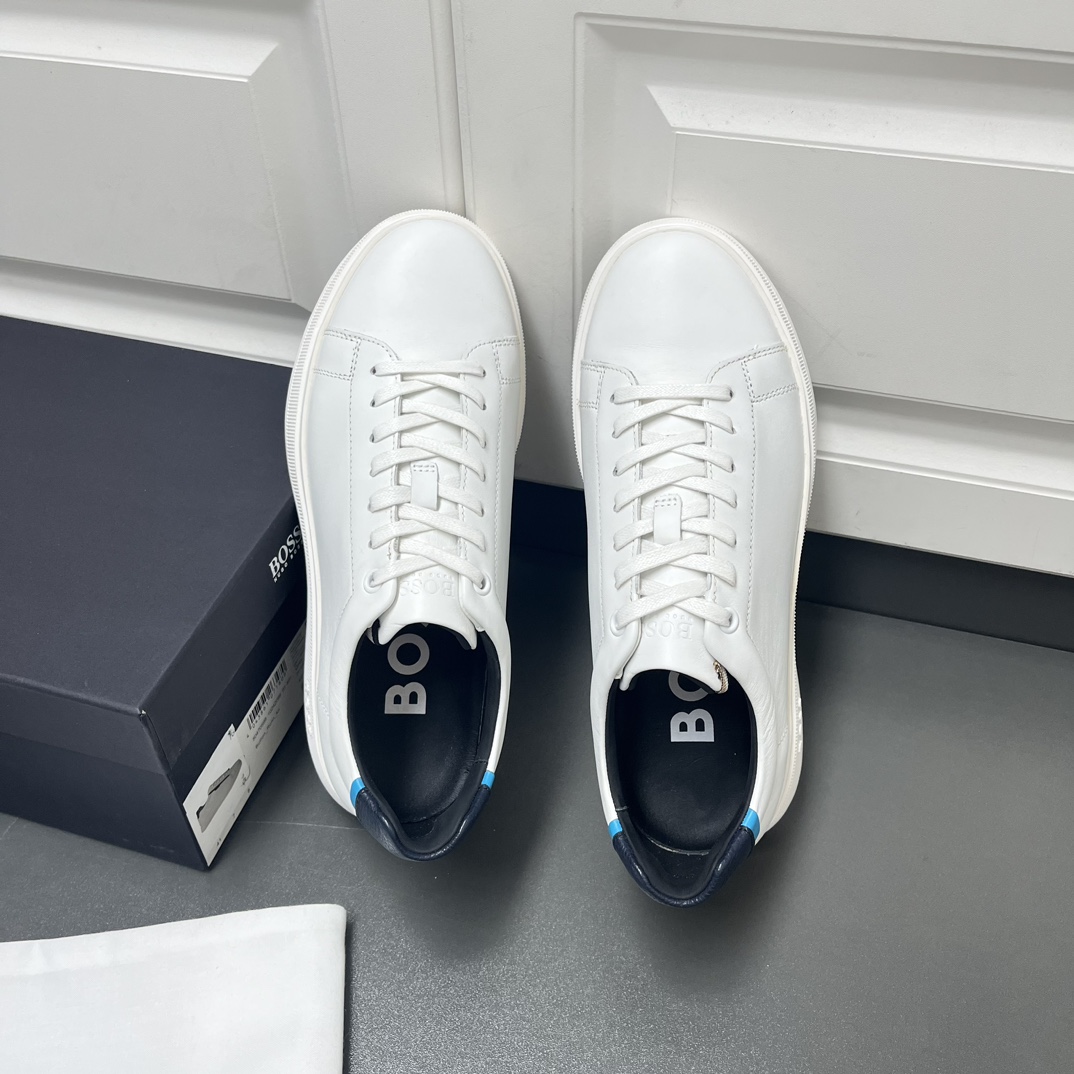 Boss Male Leather Shoes Cow Leather White Breathable L-s