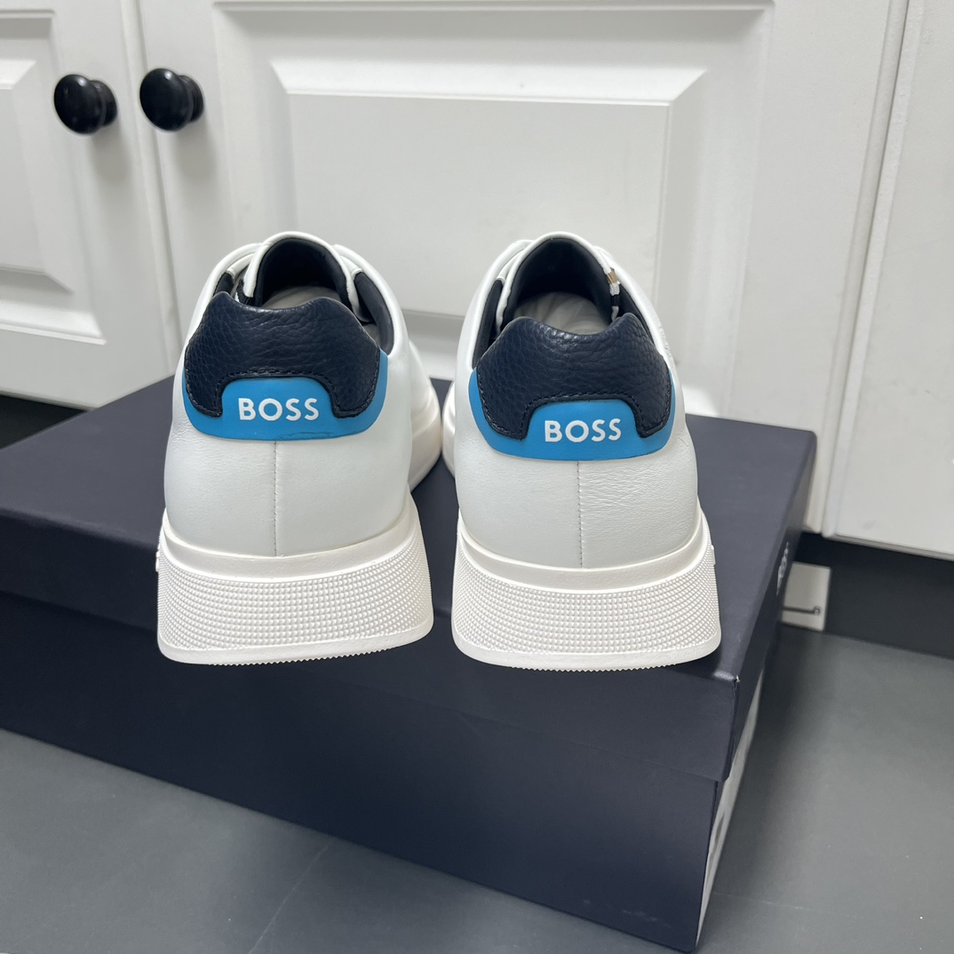 Boss Male Leather Shoes Cow Leather White Breathable L-s