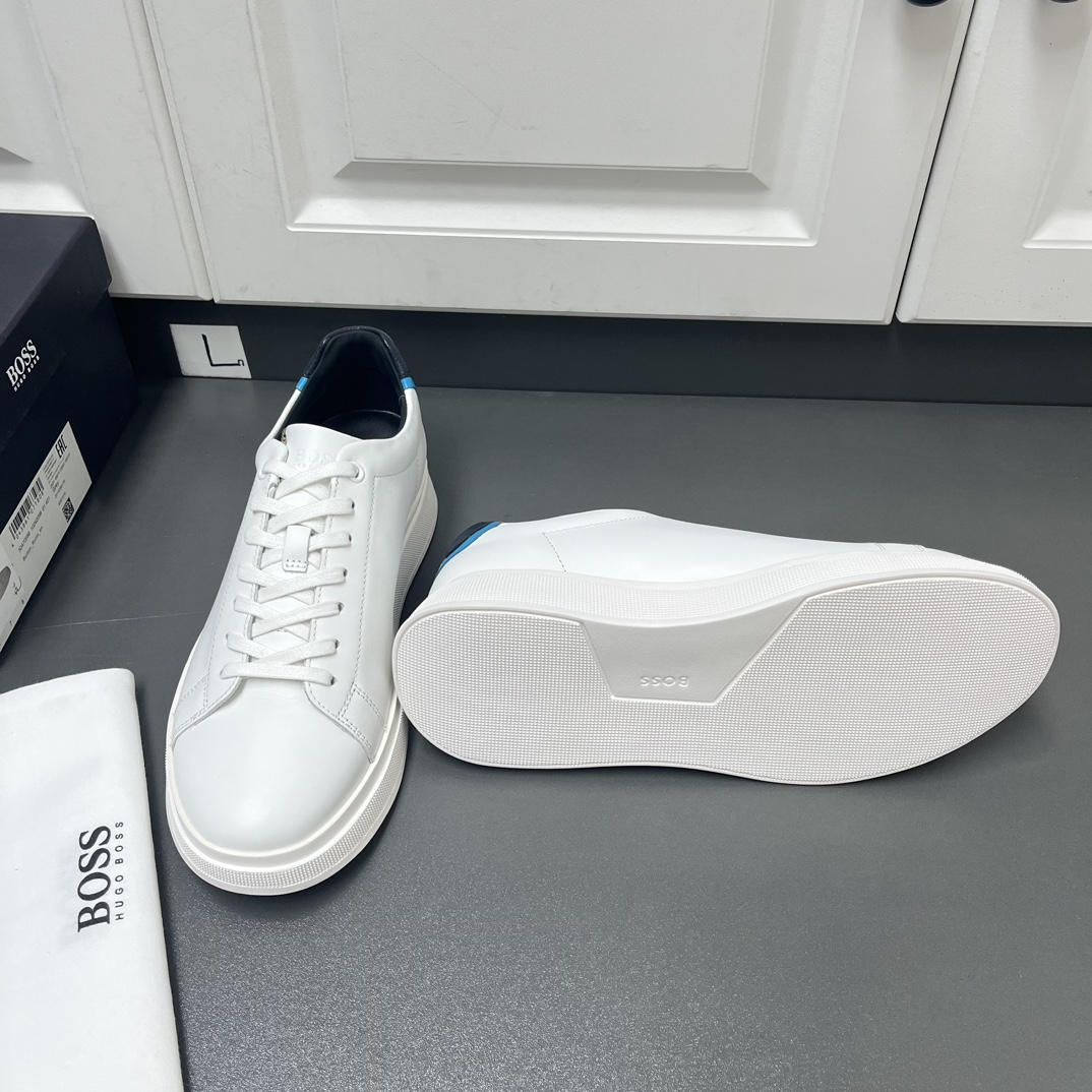 Boss Male Leather Shoes Cow Leather White Breathable L-s