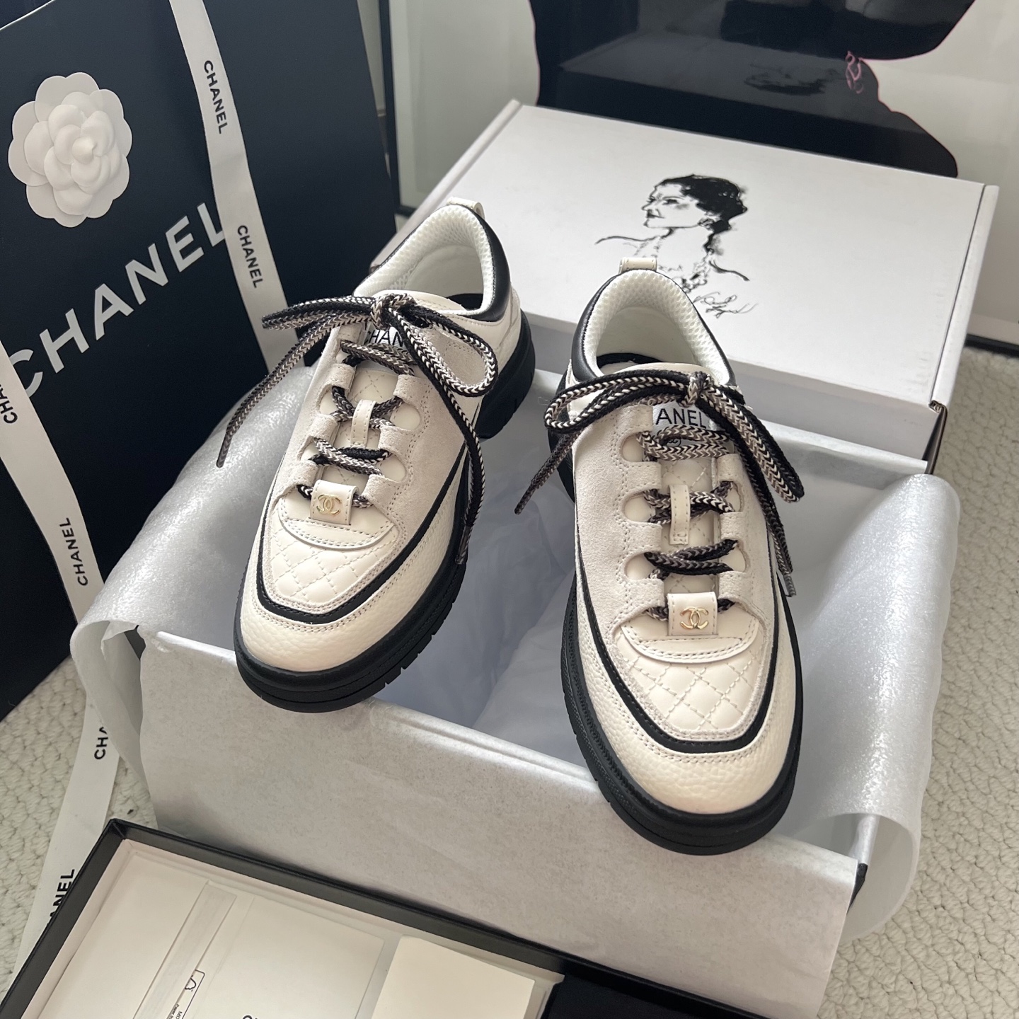 Chanel Sneakers Mesh Breathable L-s