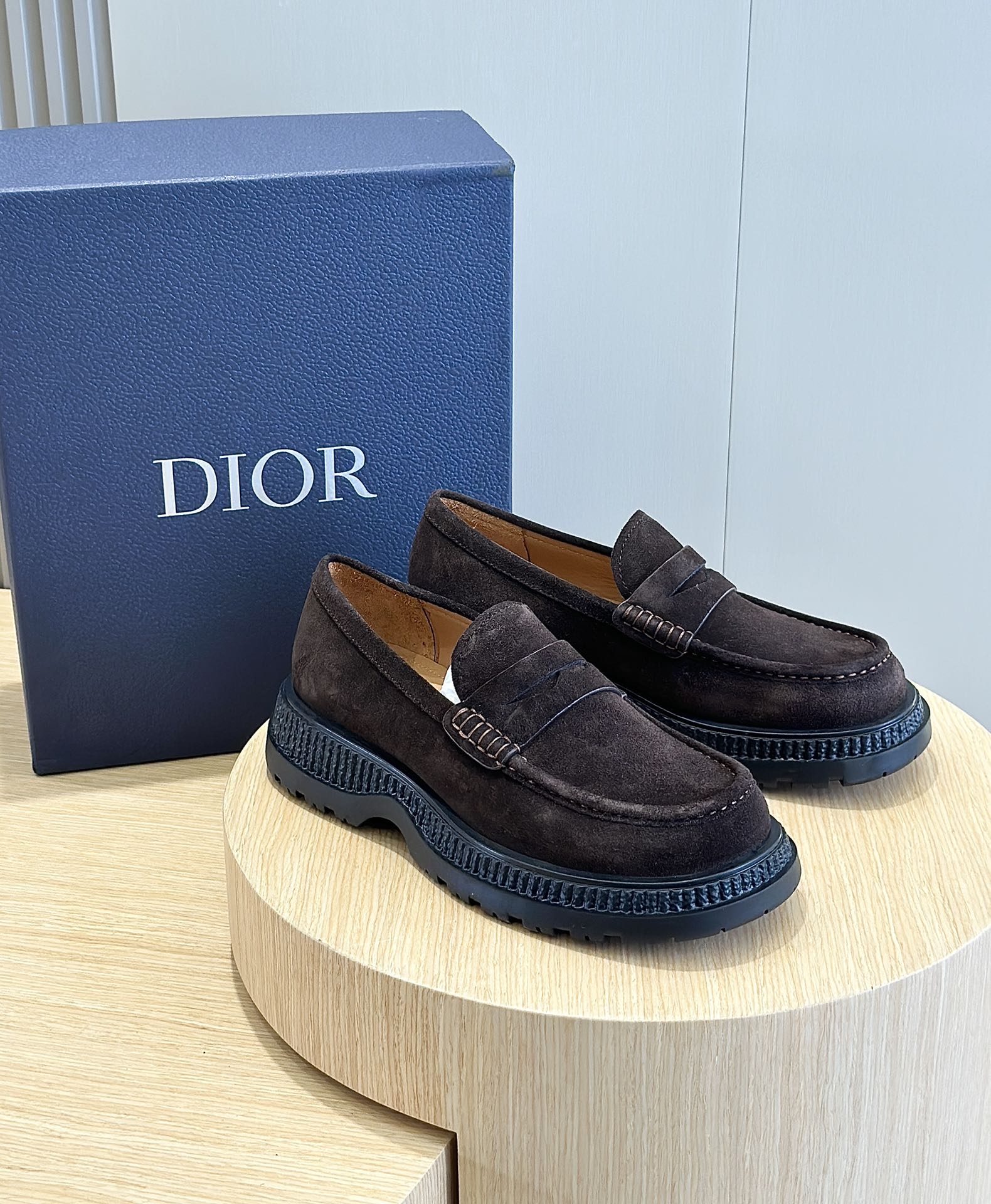 Dior Male Leather Shoes Cow Leather Brown L-s