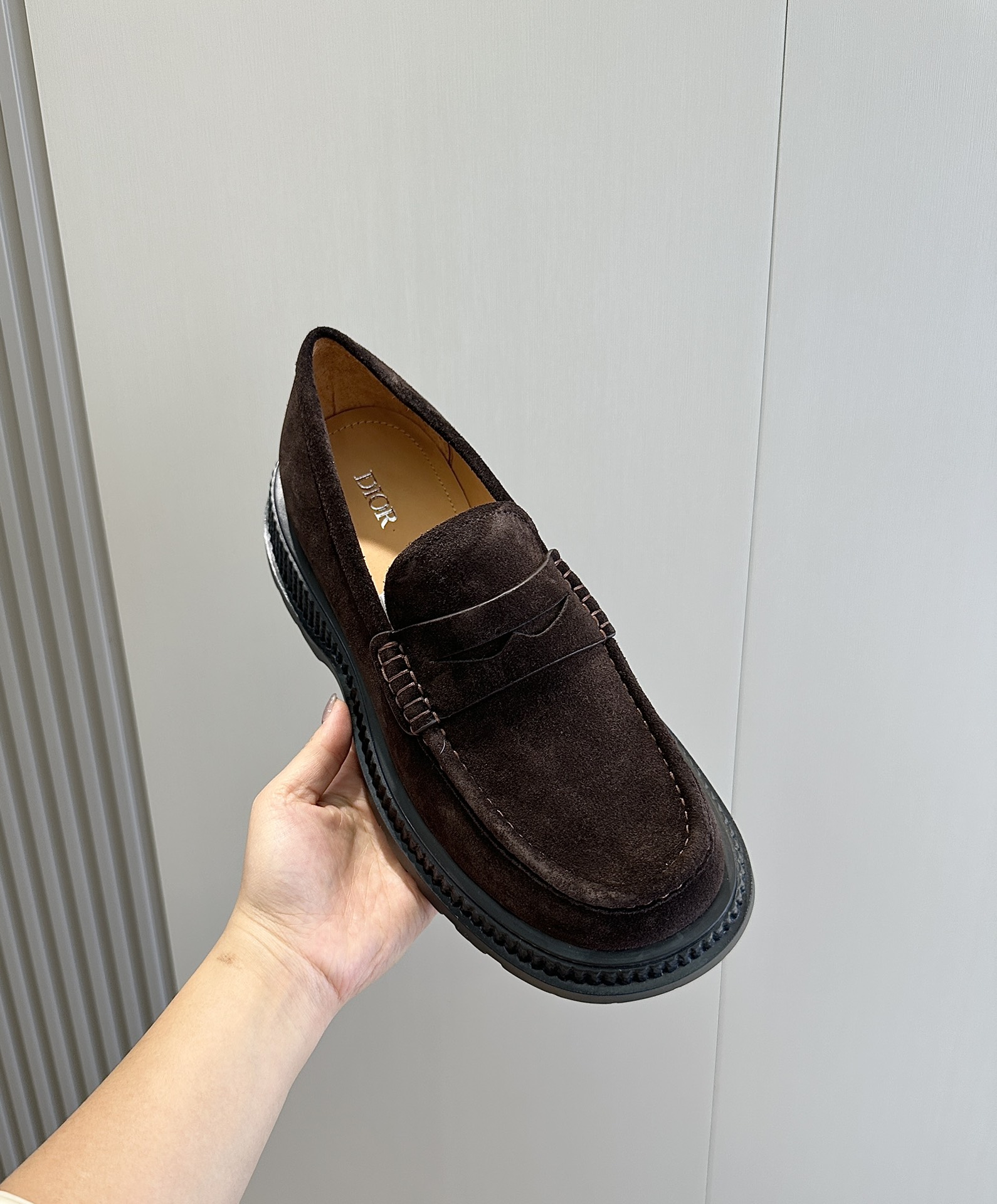 Dior Male Leather Shoes Cow Leather Brown L-s