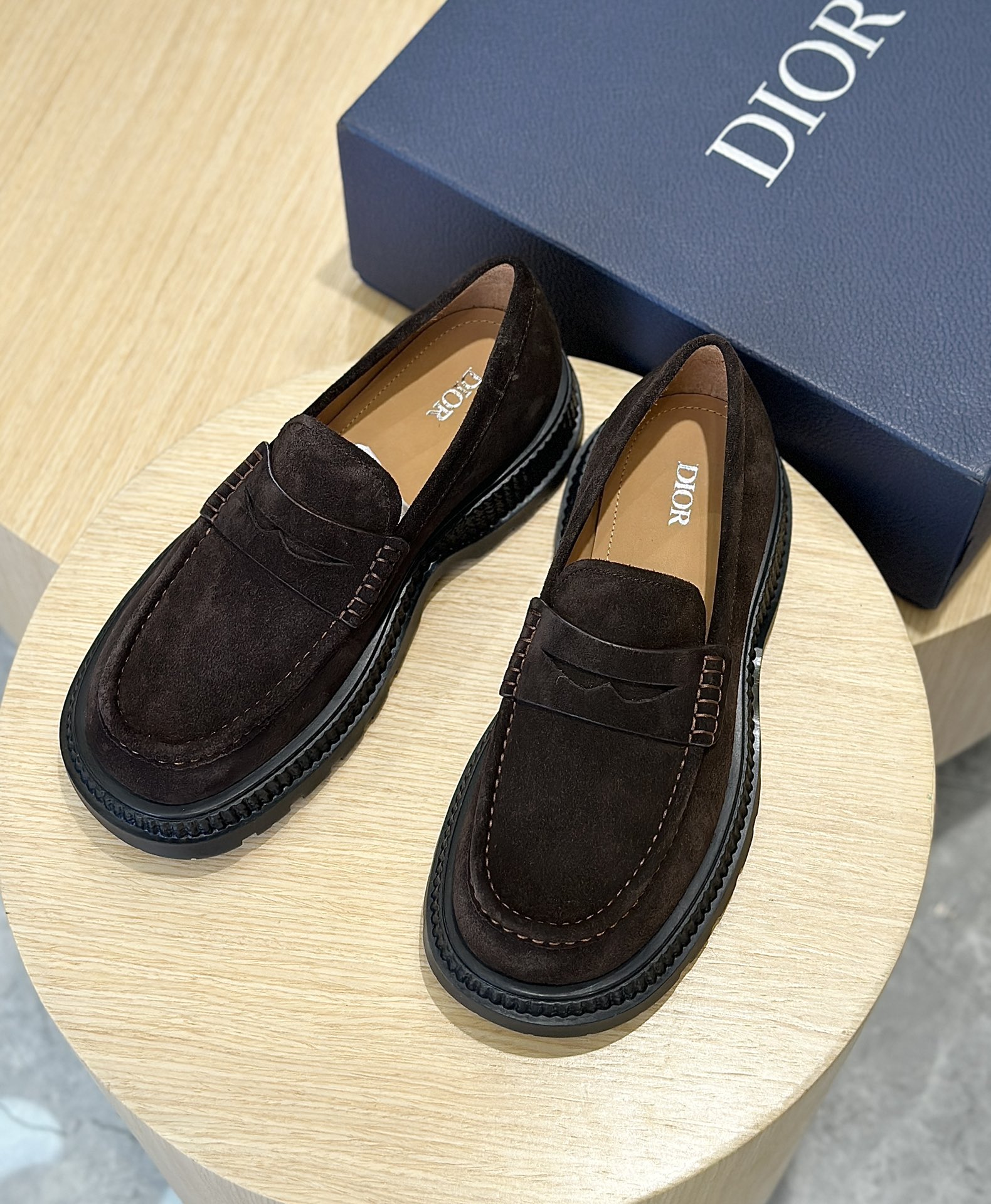 Dior Male Leather Shoes Cow Leather Brown L-s