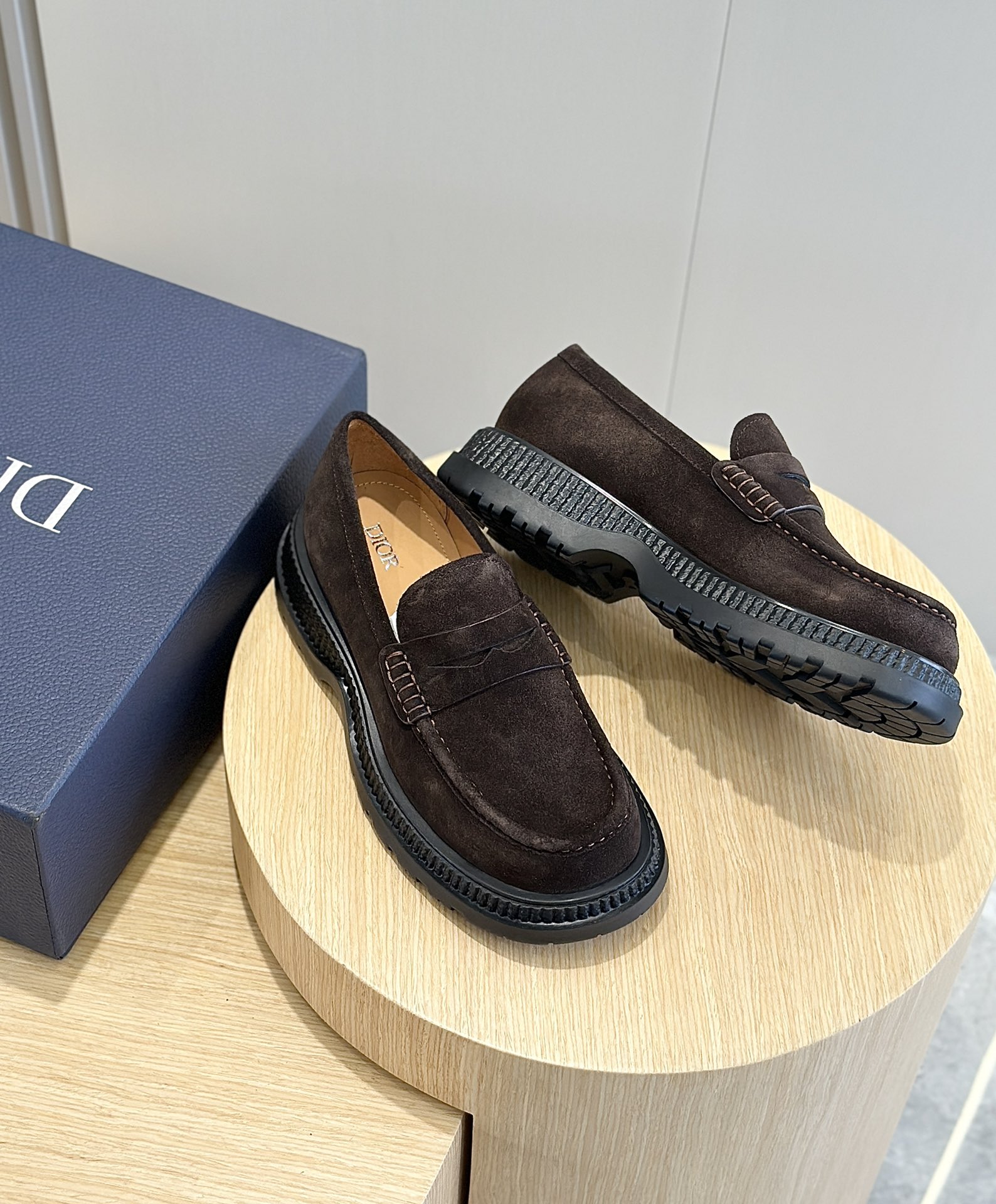 Dior Male Leather Shoes Cow Leather Brown L-s