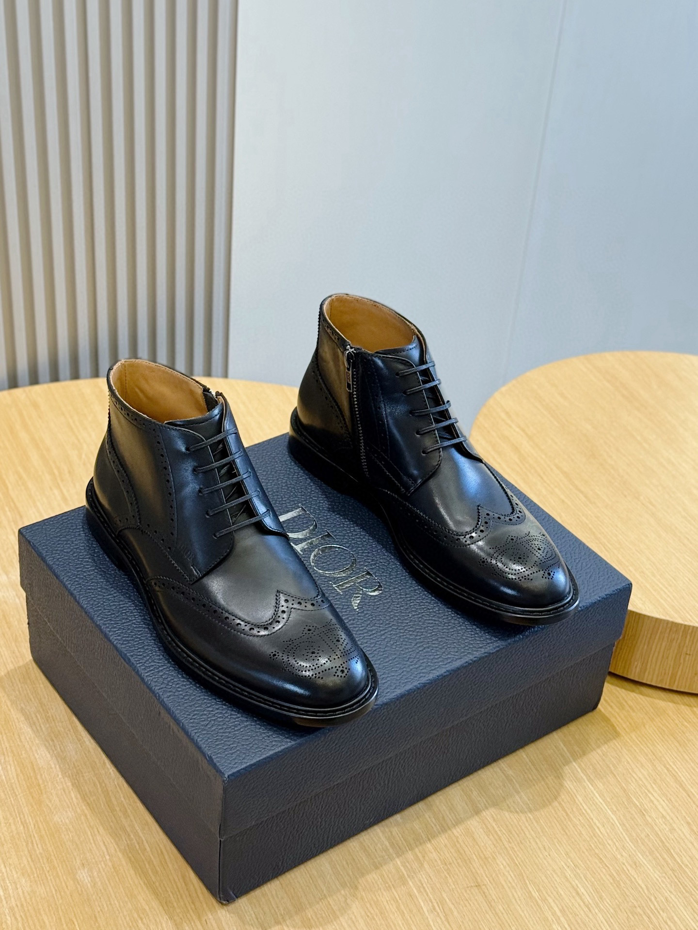 Dior Male Boots Real Leather Black S