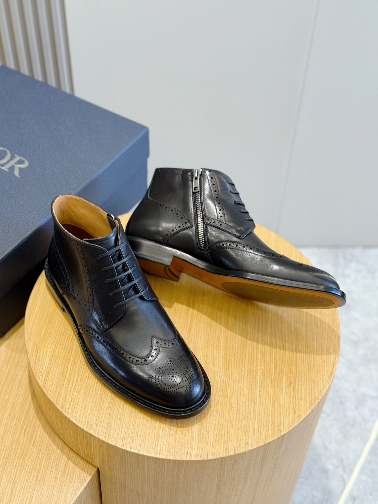 Dior Male Boots Real Leather Black S