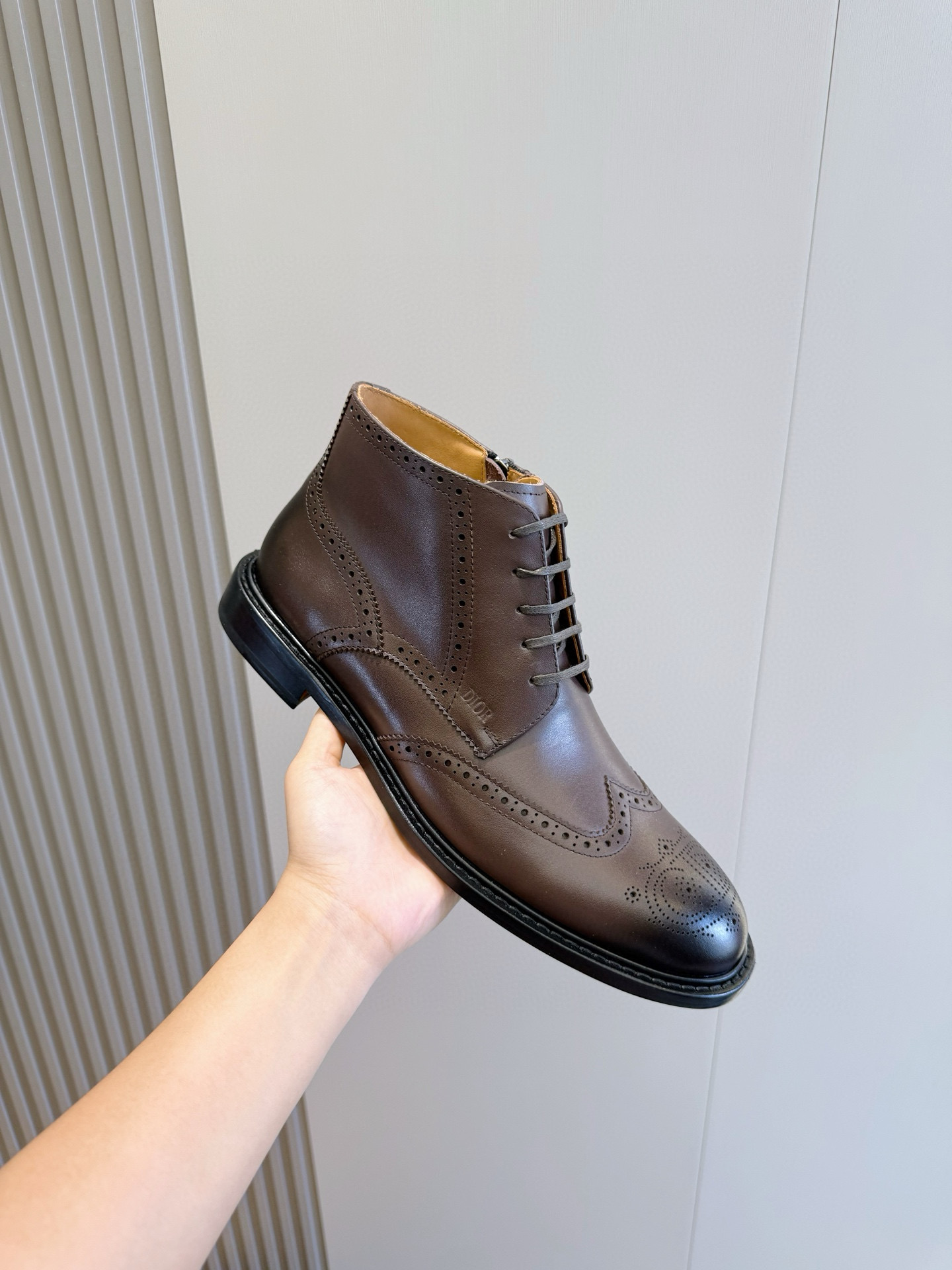 Dior Male Boots Real Leather Black S