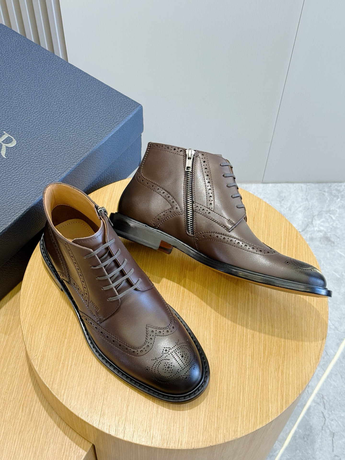 Dior Male Boots Real Leather Black S