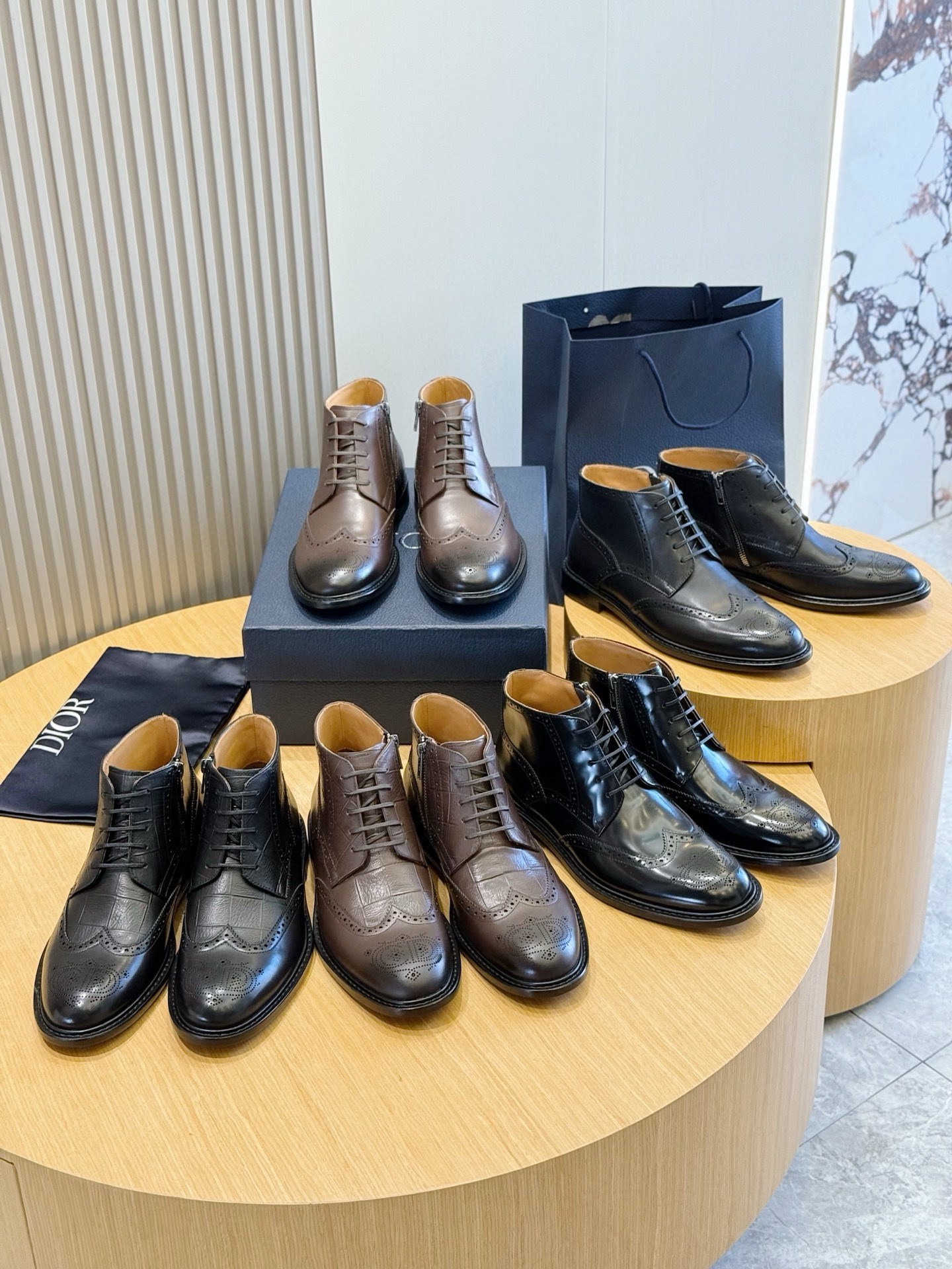 Dior Male Boots Real Leather Black S