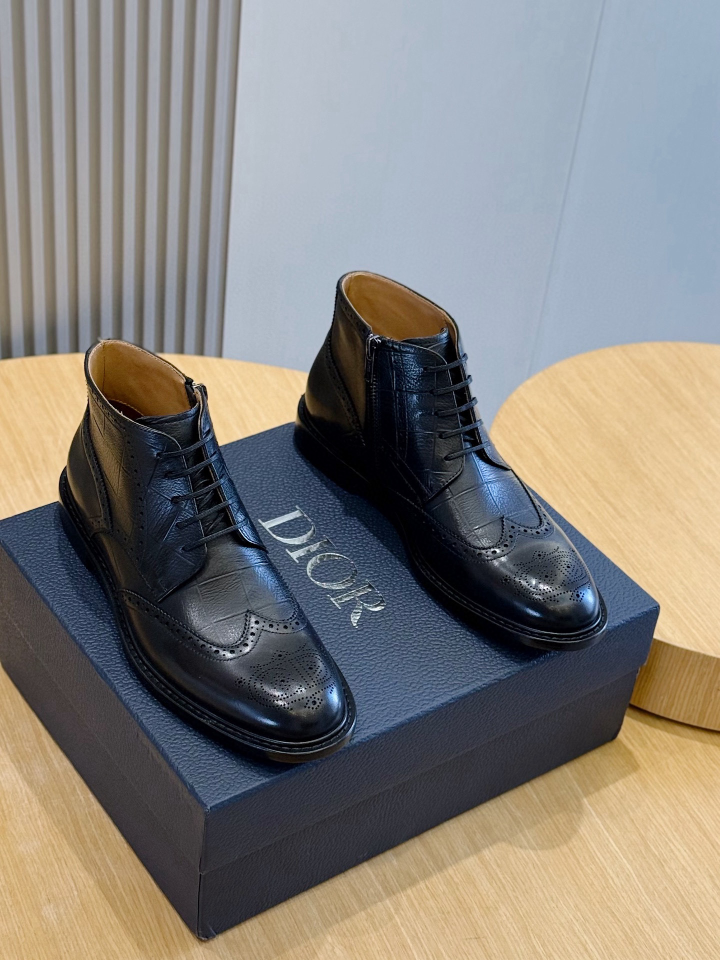 Dior Male Boots Real Leather Black S