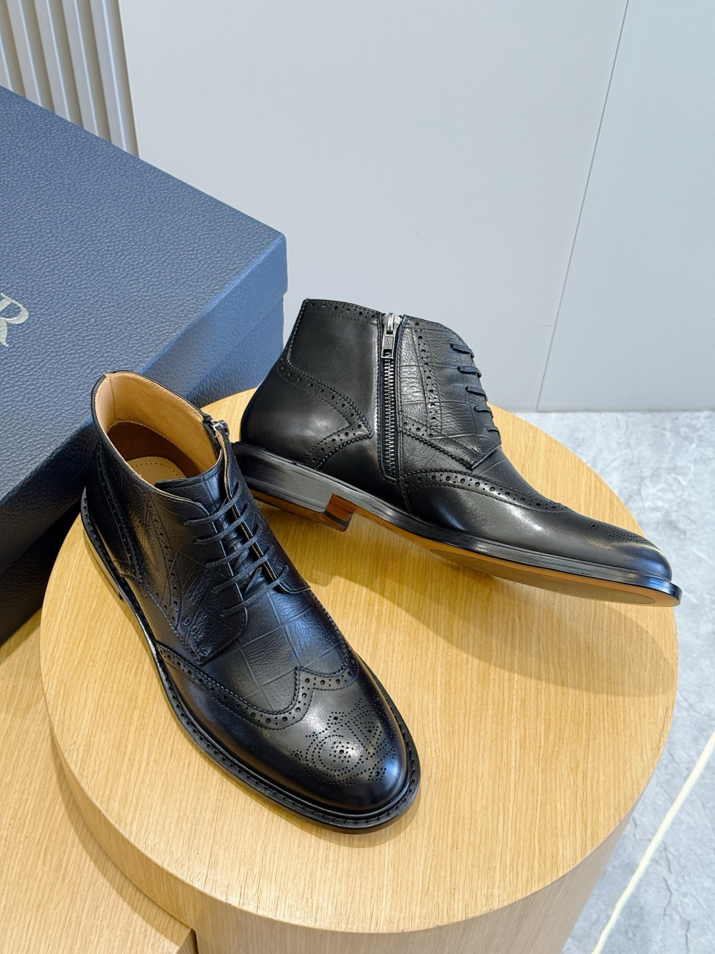 Dior Male Boots Real Leather Black S