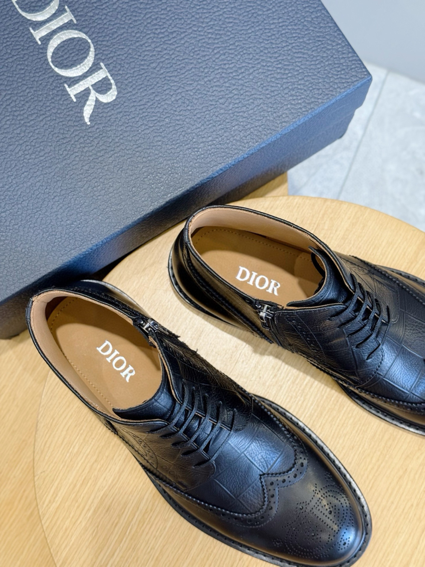 Dior Male Boots Real Leather Black S