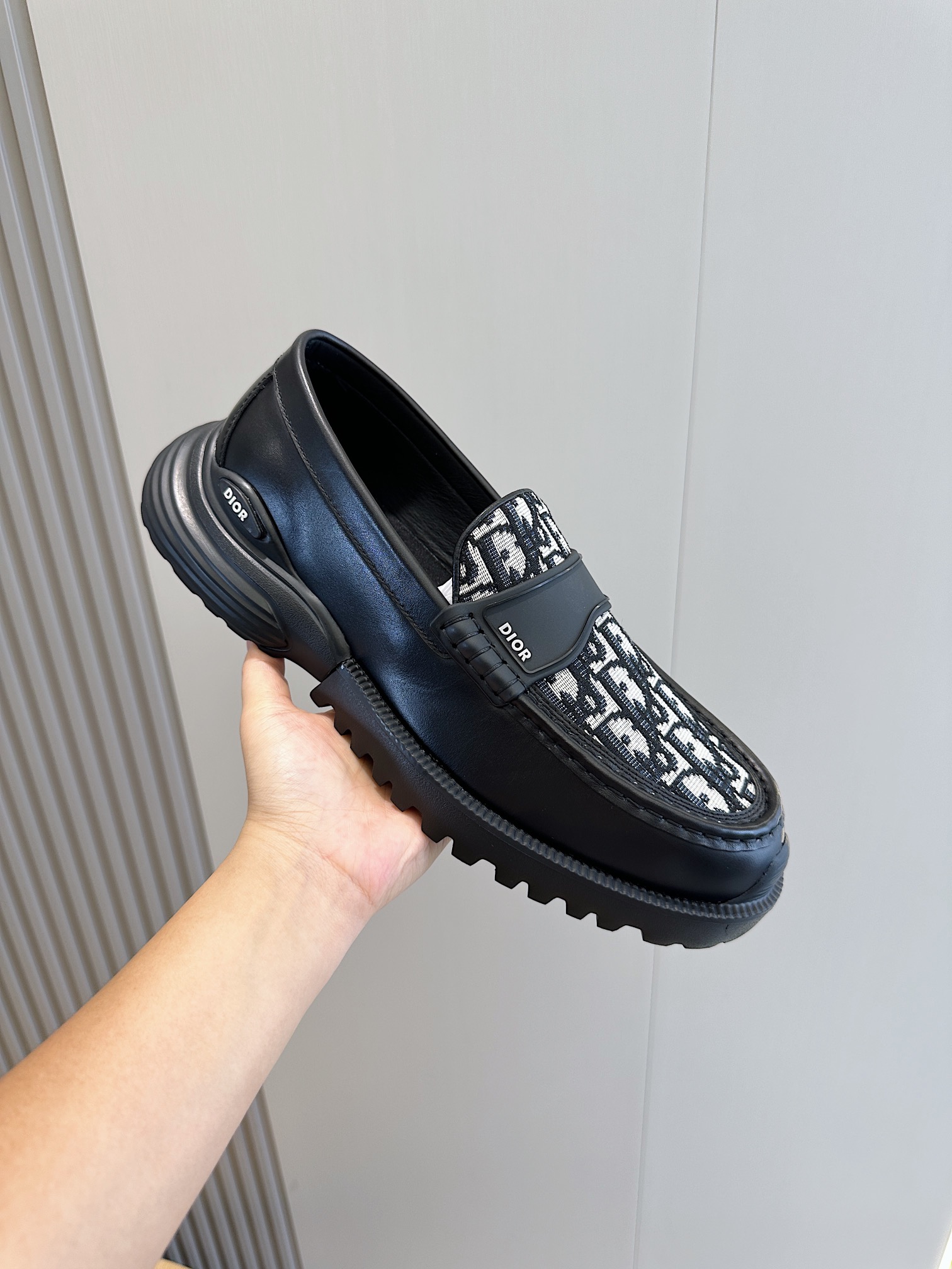 Dior Male Loafers Cow Leather Black M-s