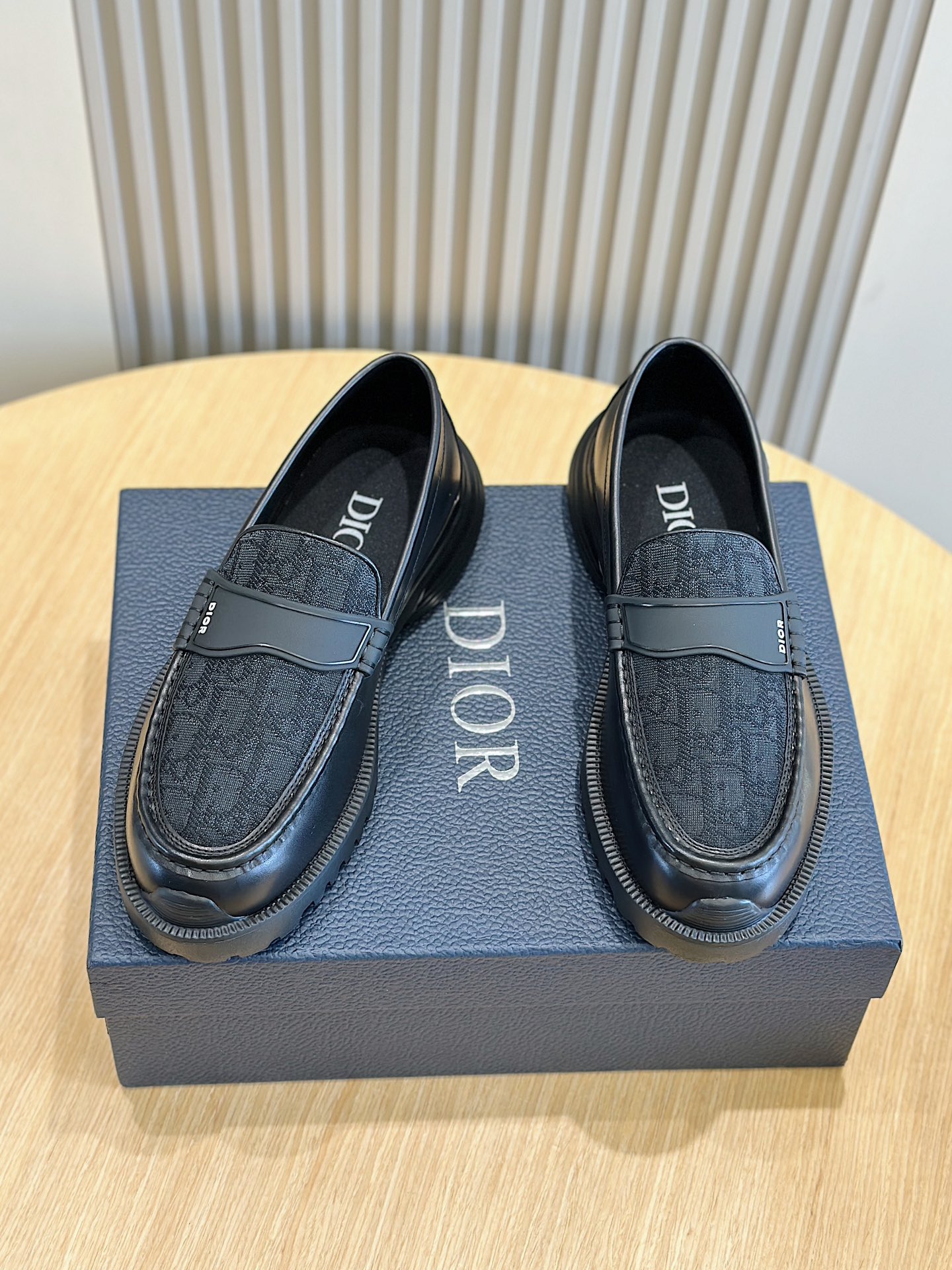 Dior Male Loafers Cow Leather Black M-s