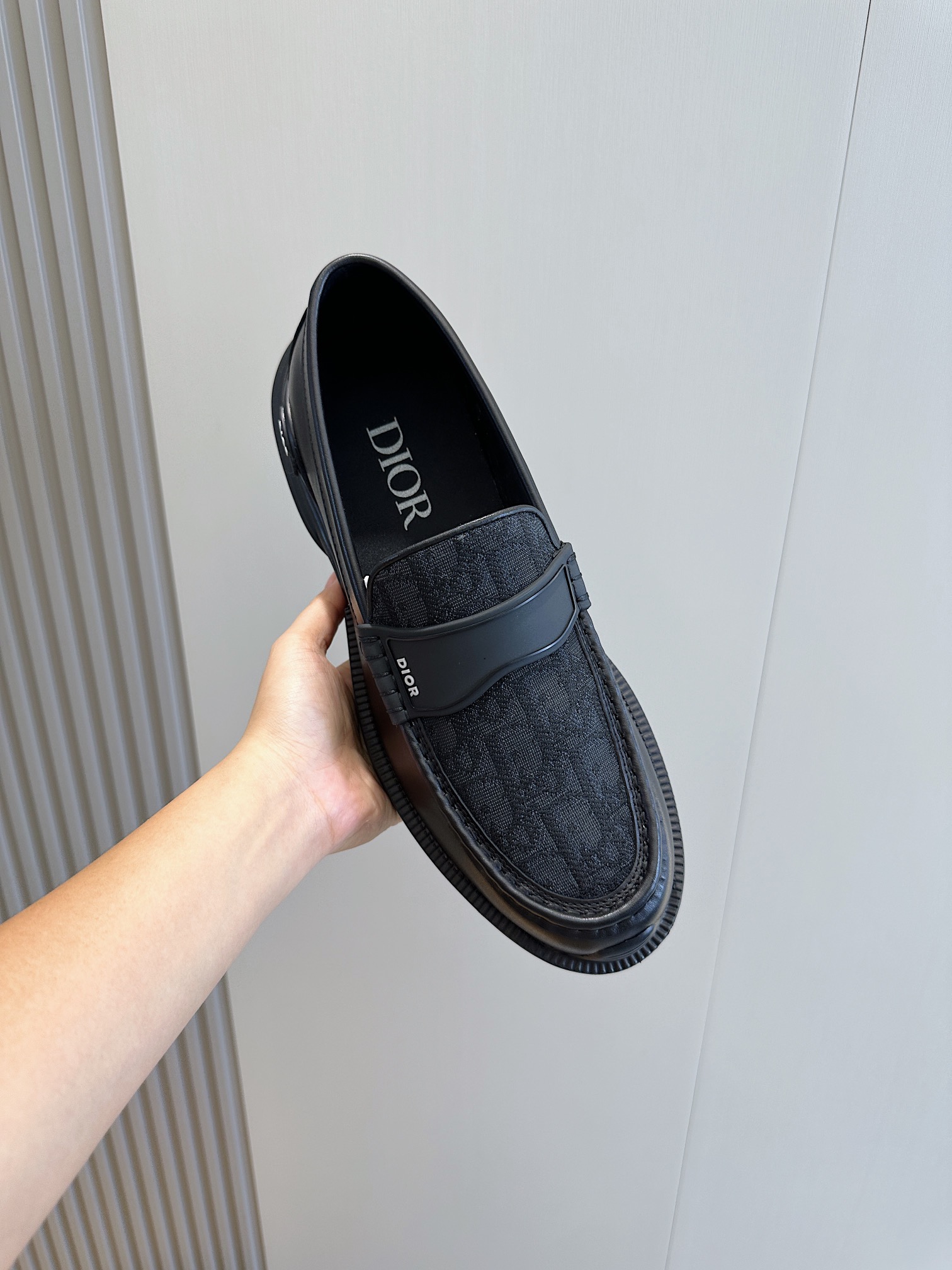 Dior Male Loafers Cow Leather Black M-s