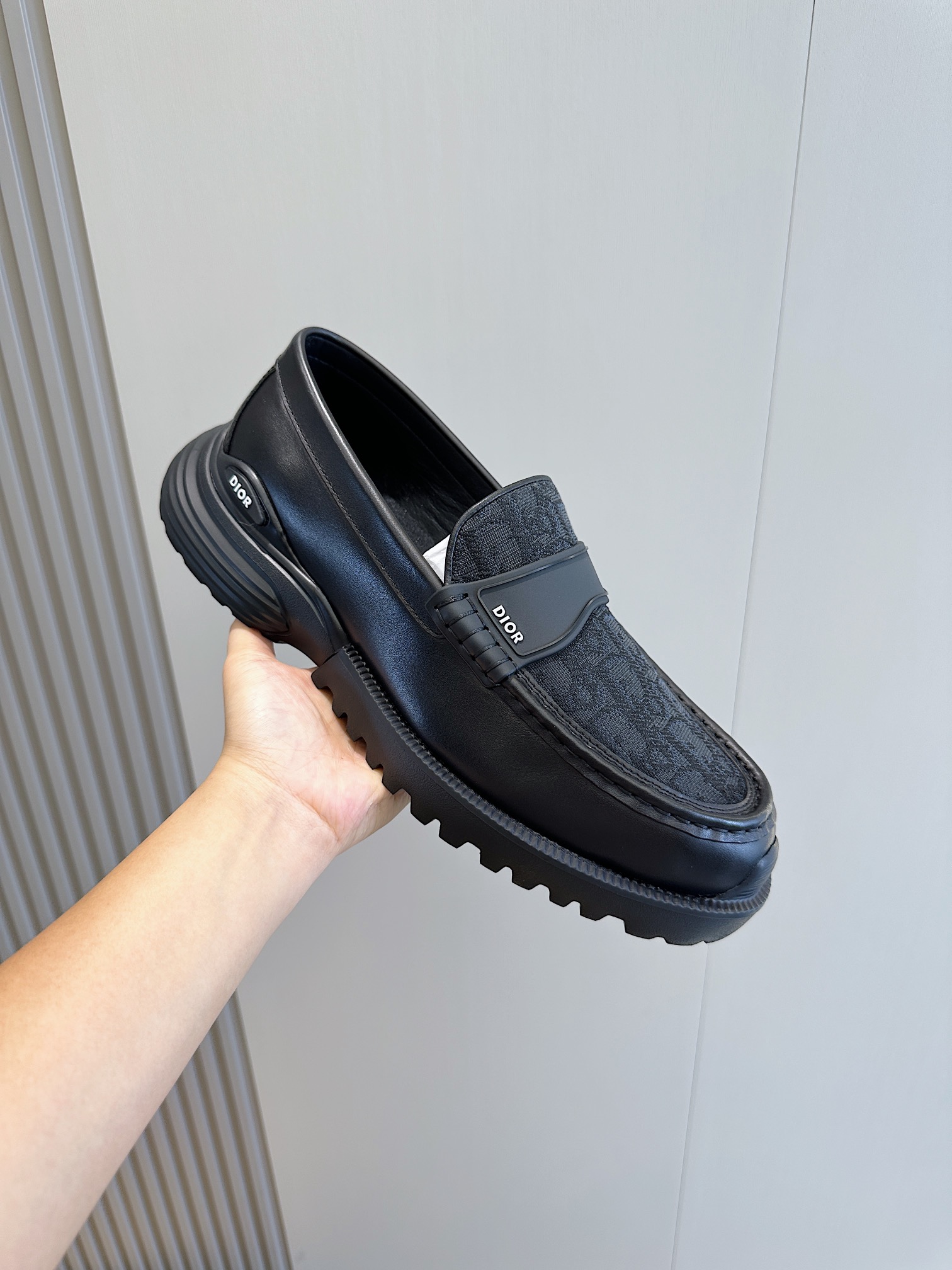 Dior Male Loafers Cow Leather Black M-s