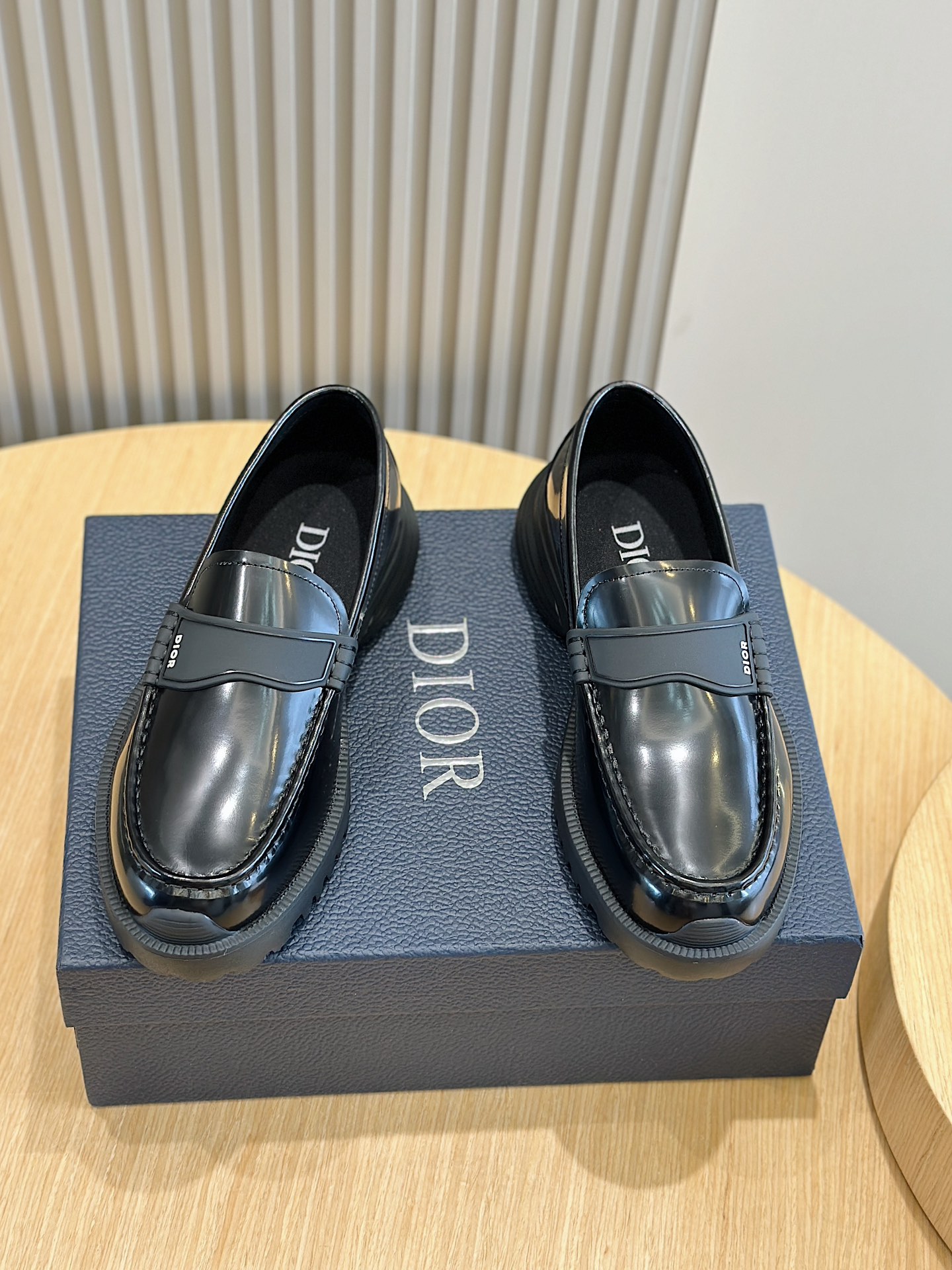 Dior Male Loafers Cow Leather Black M-s