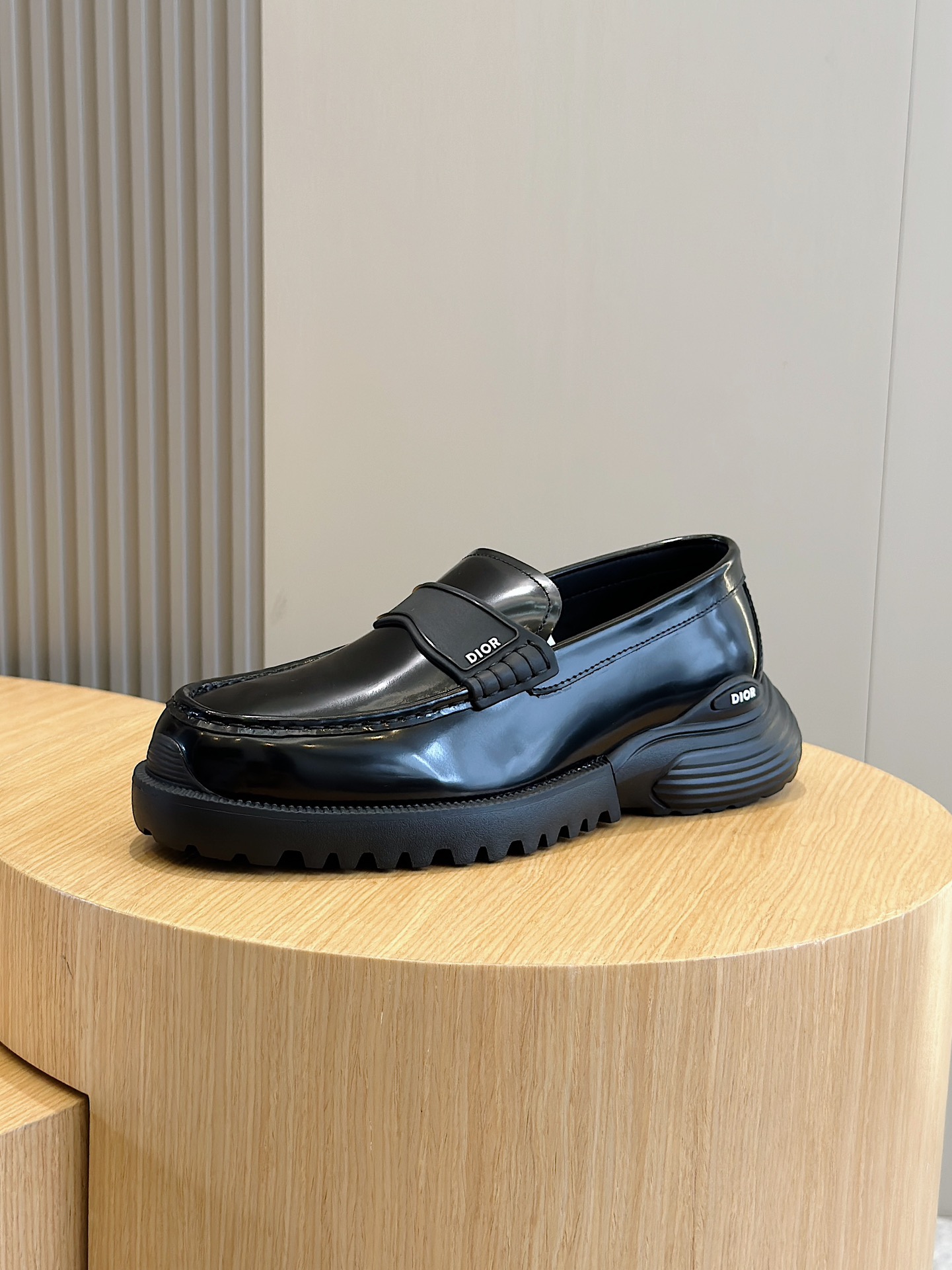 Dior Male Loafers Cow Leather Black M-s