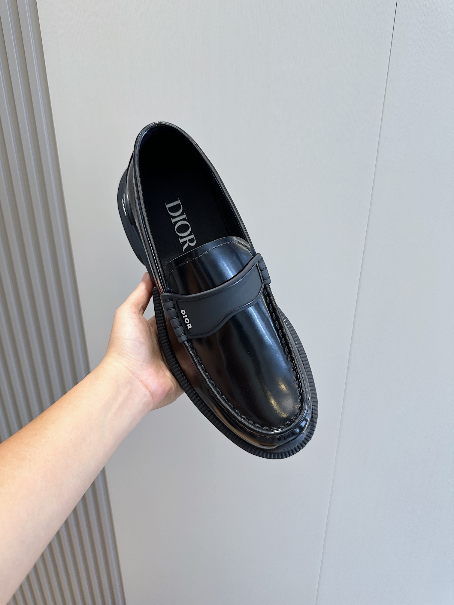 Dior Male Loafers Cow Leather Black M-s