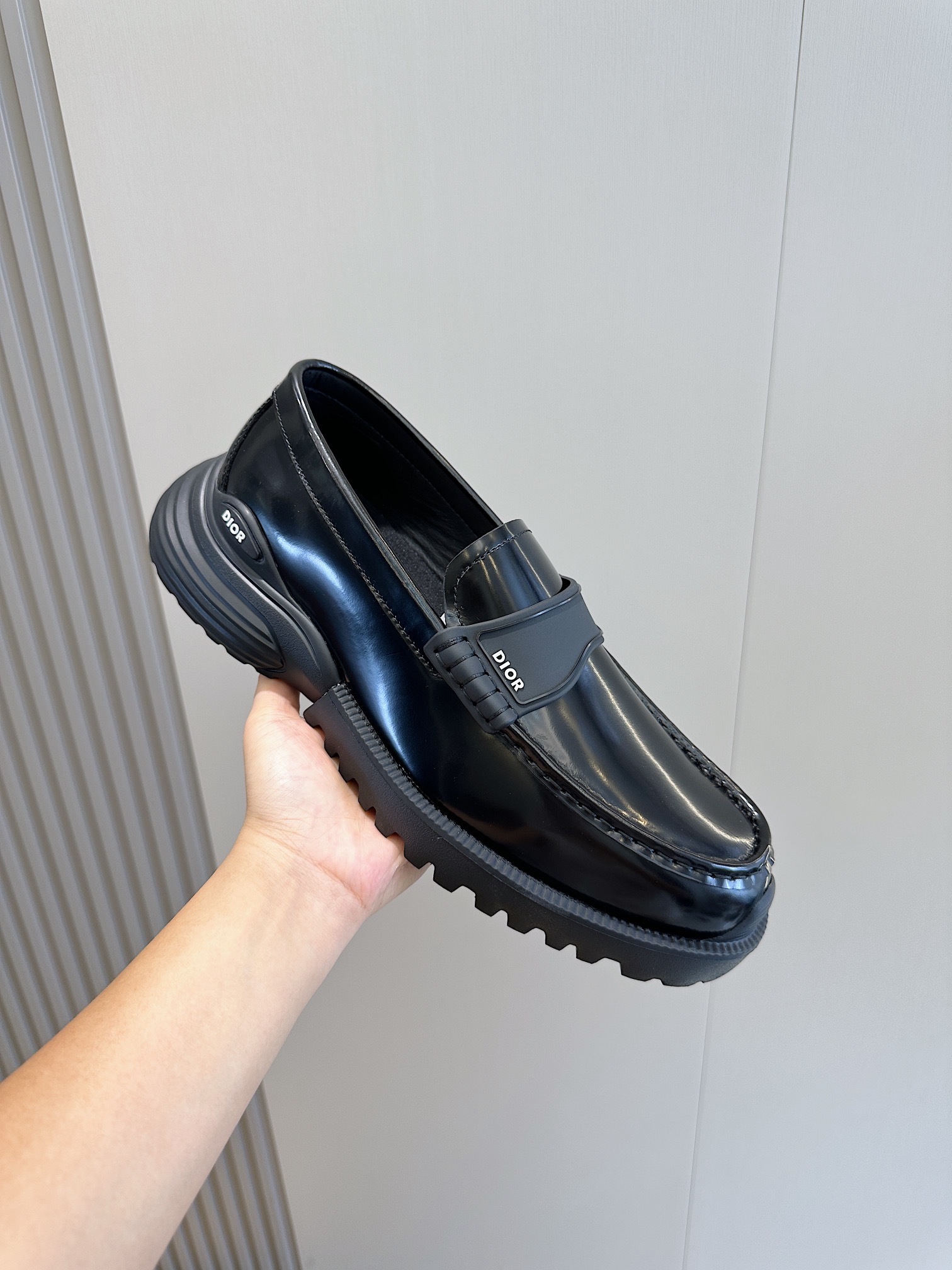 Dior Male Loafers Cow Leather Black M-s