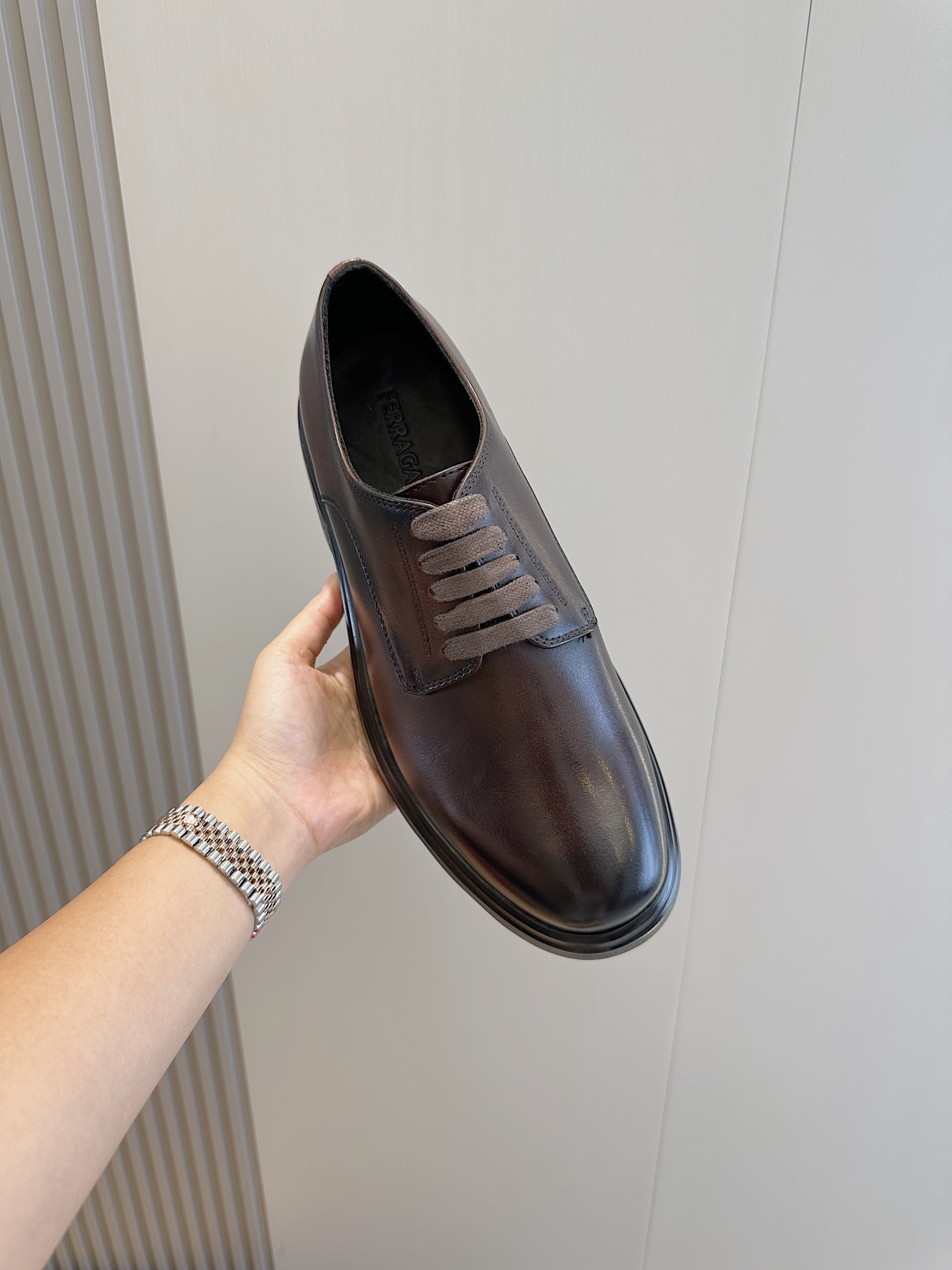 Ferragamo Male Leather Shoes Cow Leather M-s