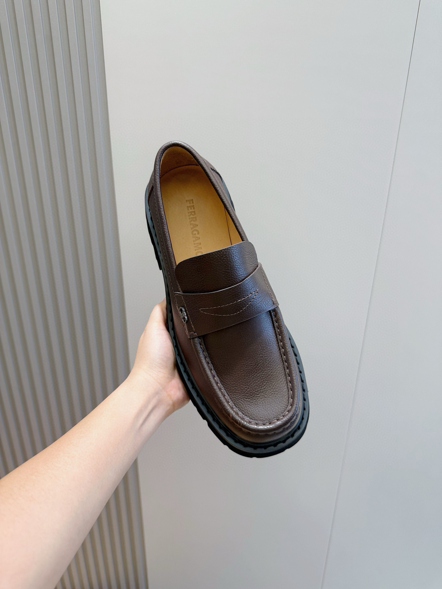 Ferragamo Male Leather Shoes Cow Leather M-s