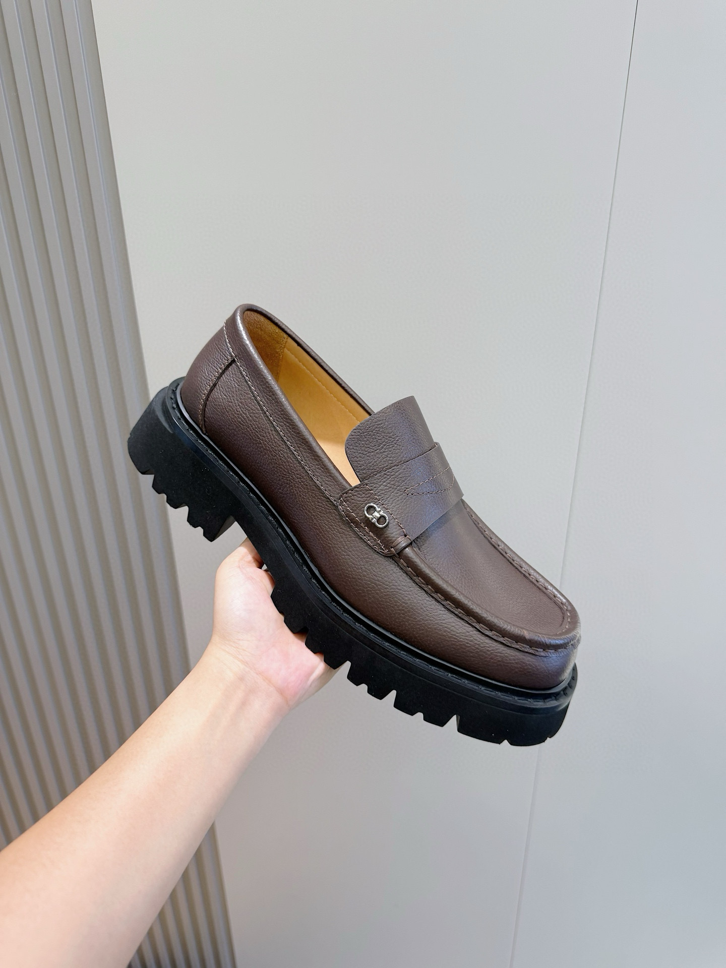 Ferragamo Male Leather Shoes Cow Leather M-s