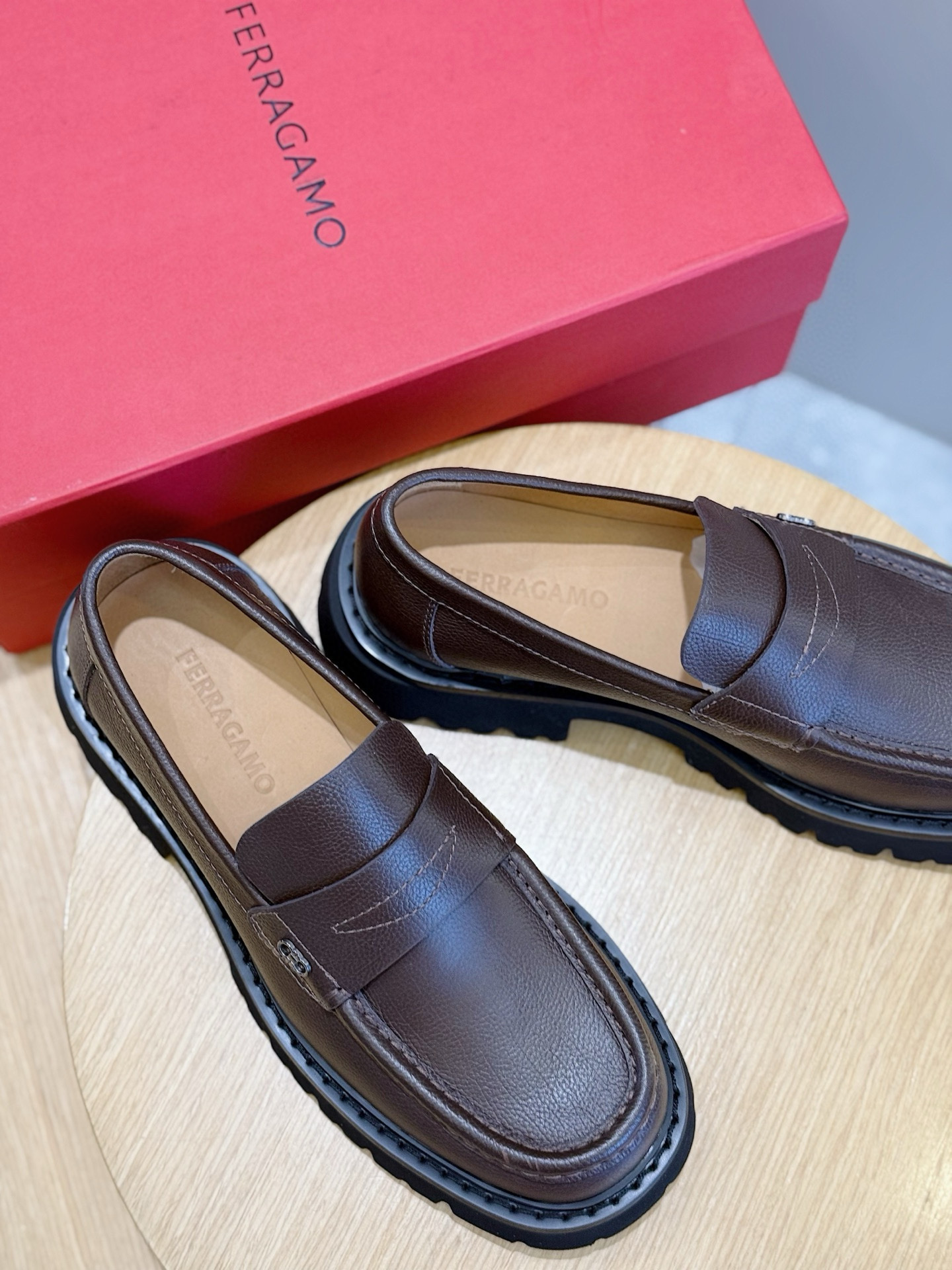 Ferragamo Male Leather Shoes Cow Leather M-s