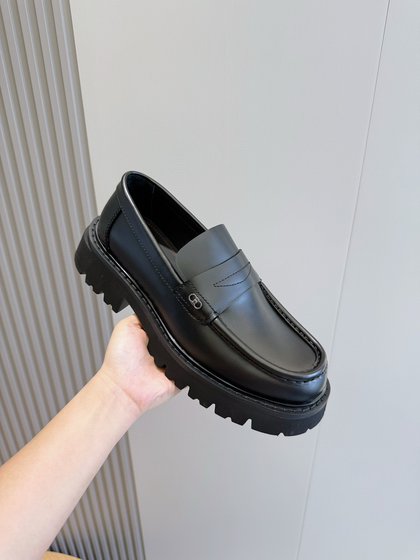 Ferragamo Male Leather Shoes Cow Leather M-s