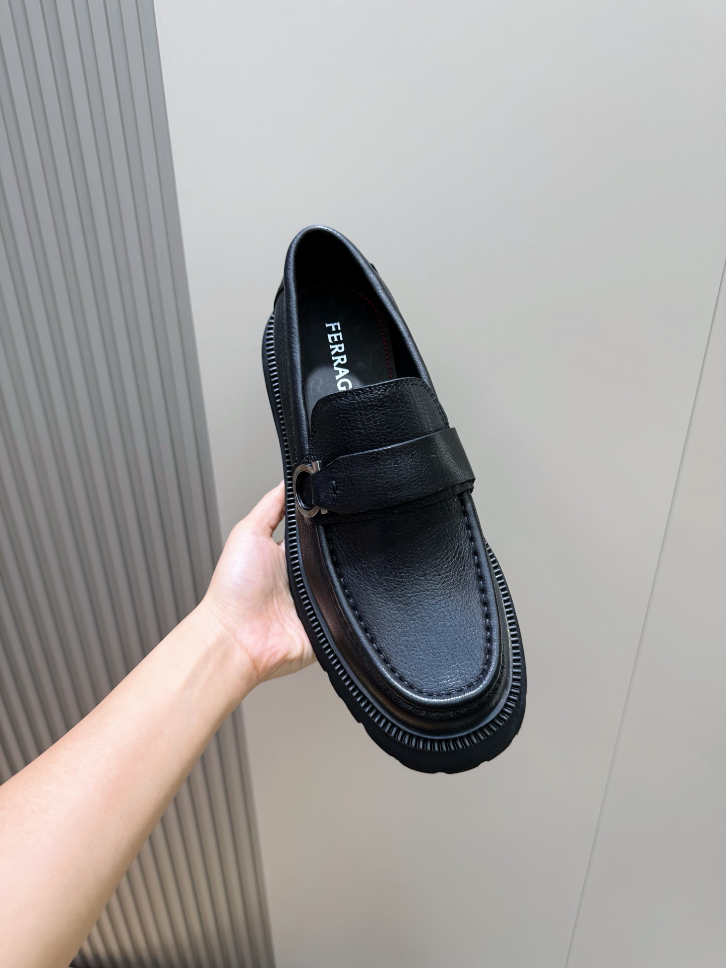 Ferragamo Male Leather Shoes Cow Leather M-s