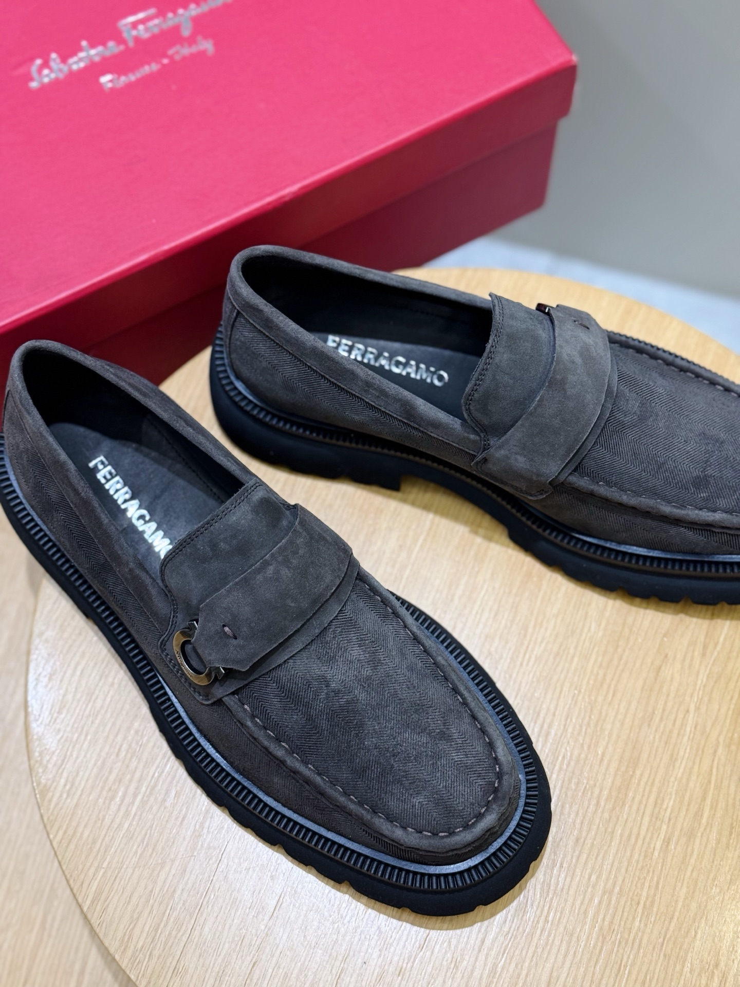 Ferragamo Male Leather Shoes Cow Leather M-s