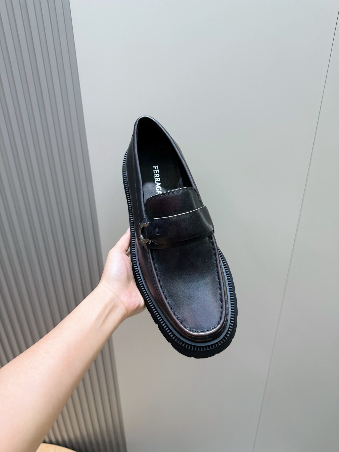 Ferragamo Male Leather Shoes Cow Leather M-s