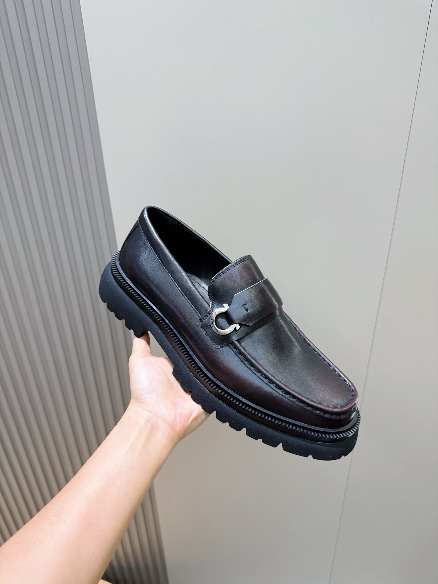 Ferragamo Male Leather Shoes Cow Leather M-s