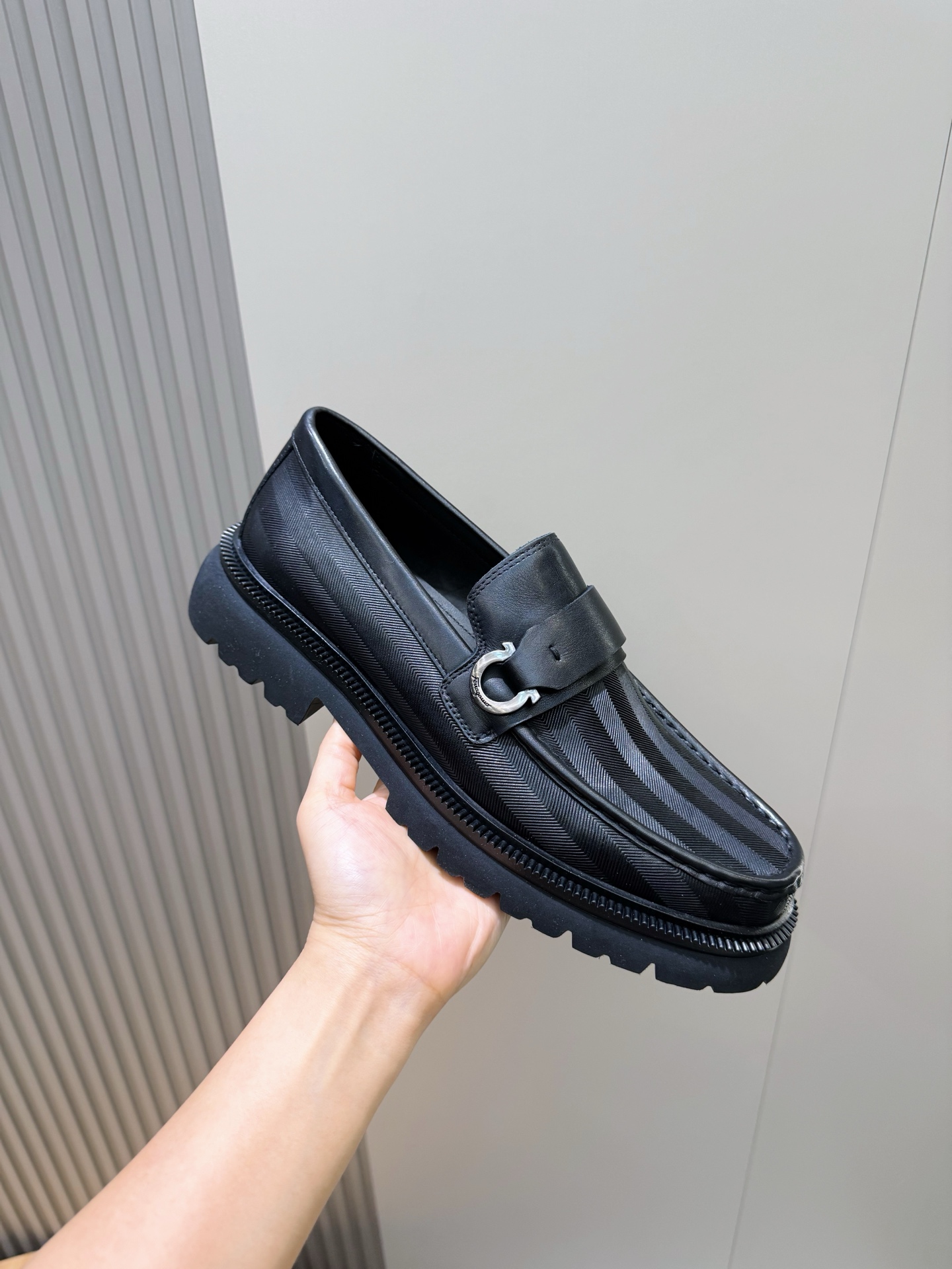 Ferragamo Male Leather Shoes Cow Leather M-s