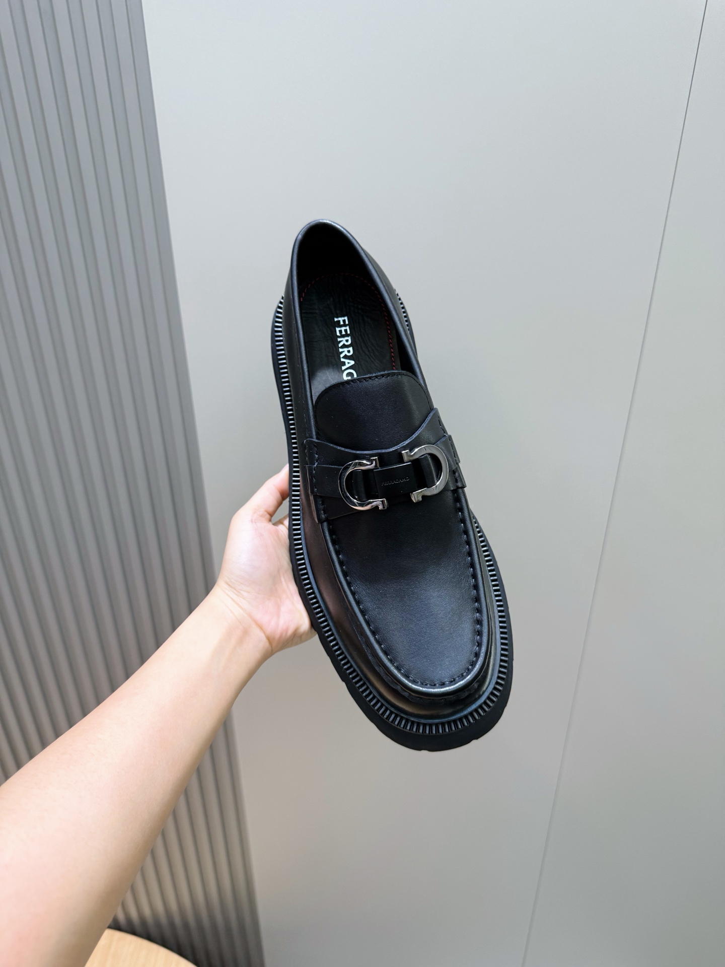 Ferragamo Male Leather Shoes Cow Leather M-s