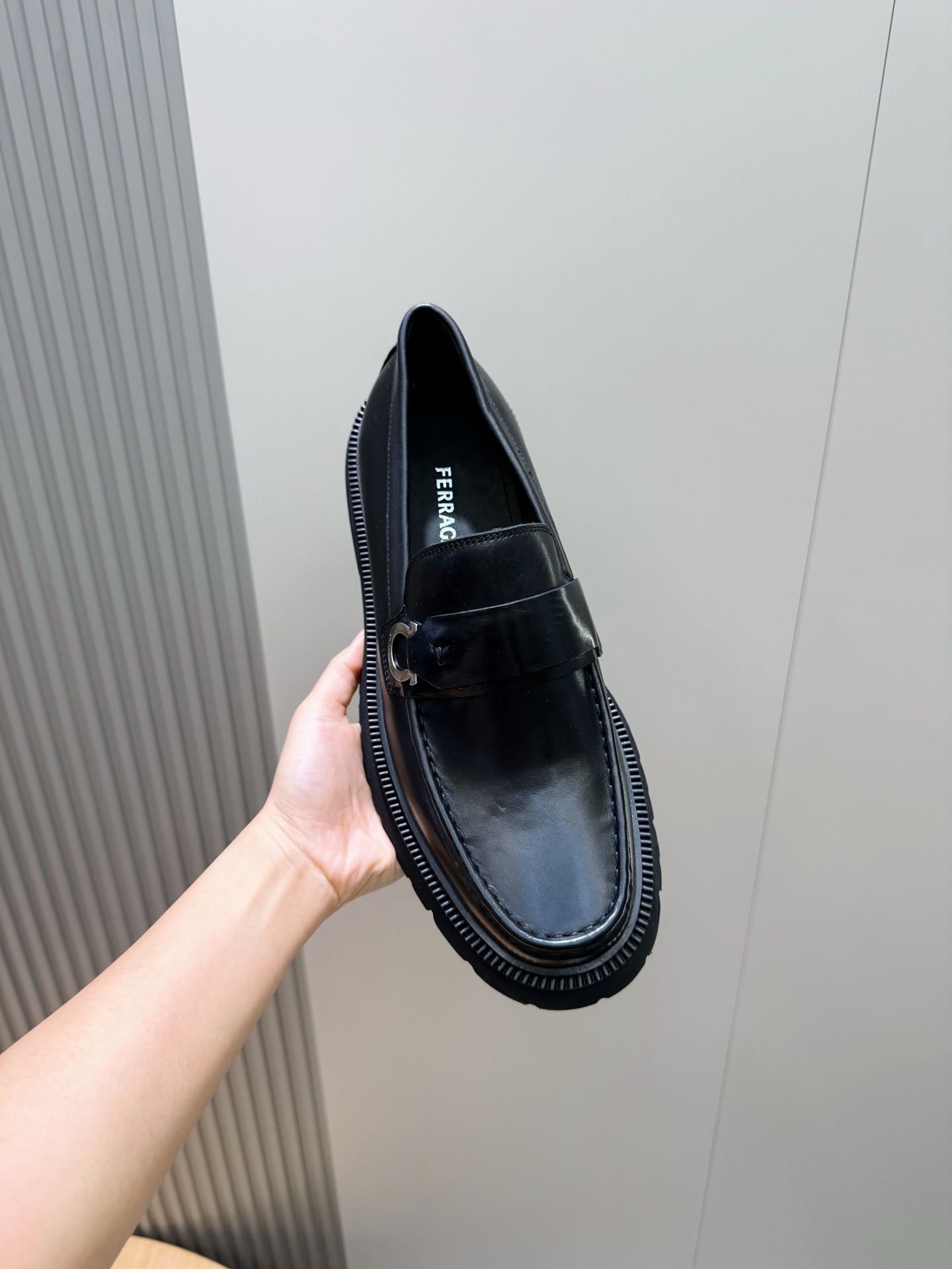 Ferragamo Male Leather Shoes Cow Leather M-s